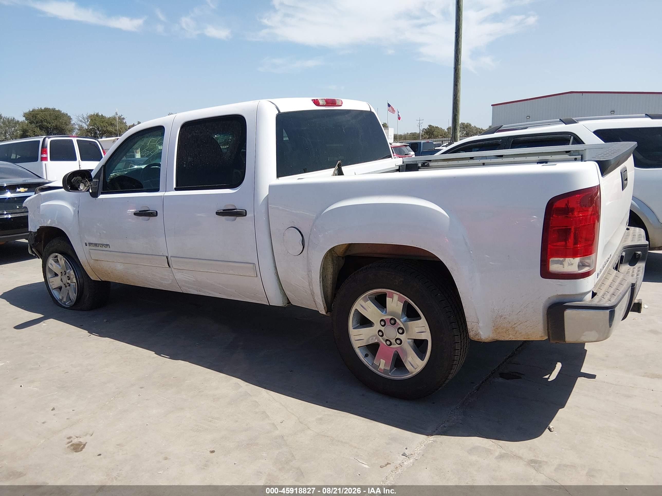 2008 Gmc Sierra 1500 Sle2 White vin: 2GTEC13J381339701