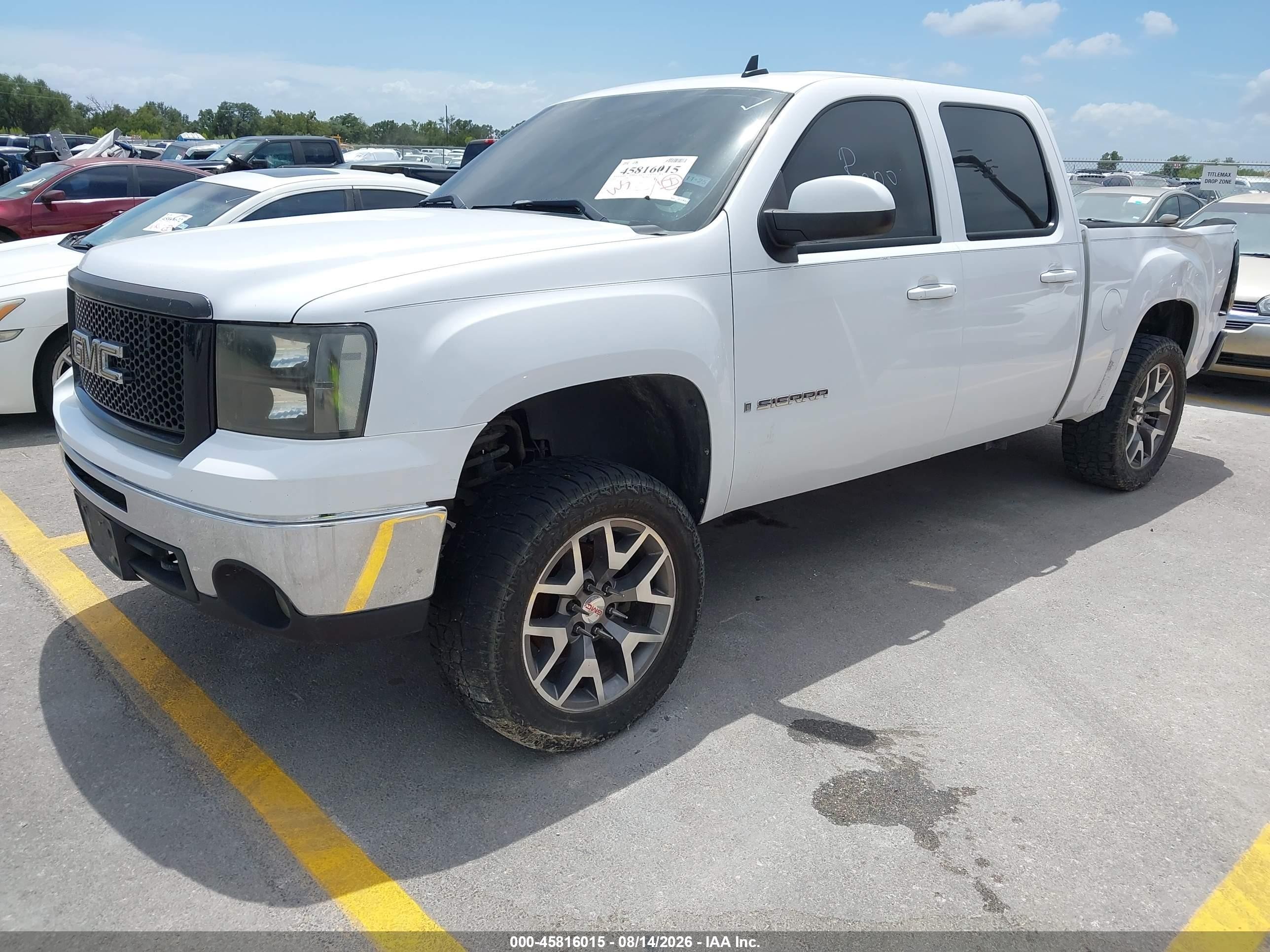 2008 Gmc Sierra 1500 Sle1 White vin: 2GTEC13J581191096