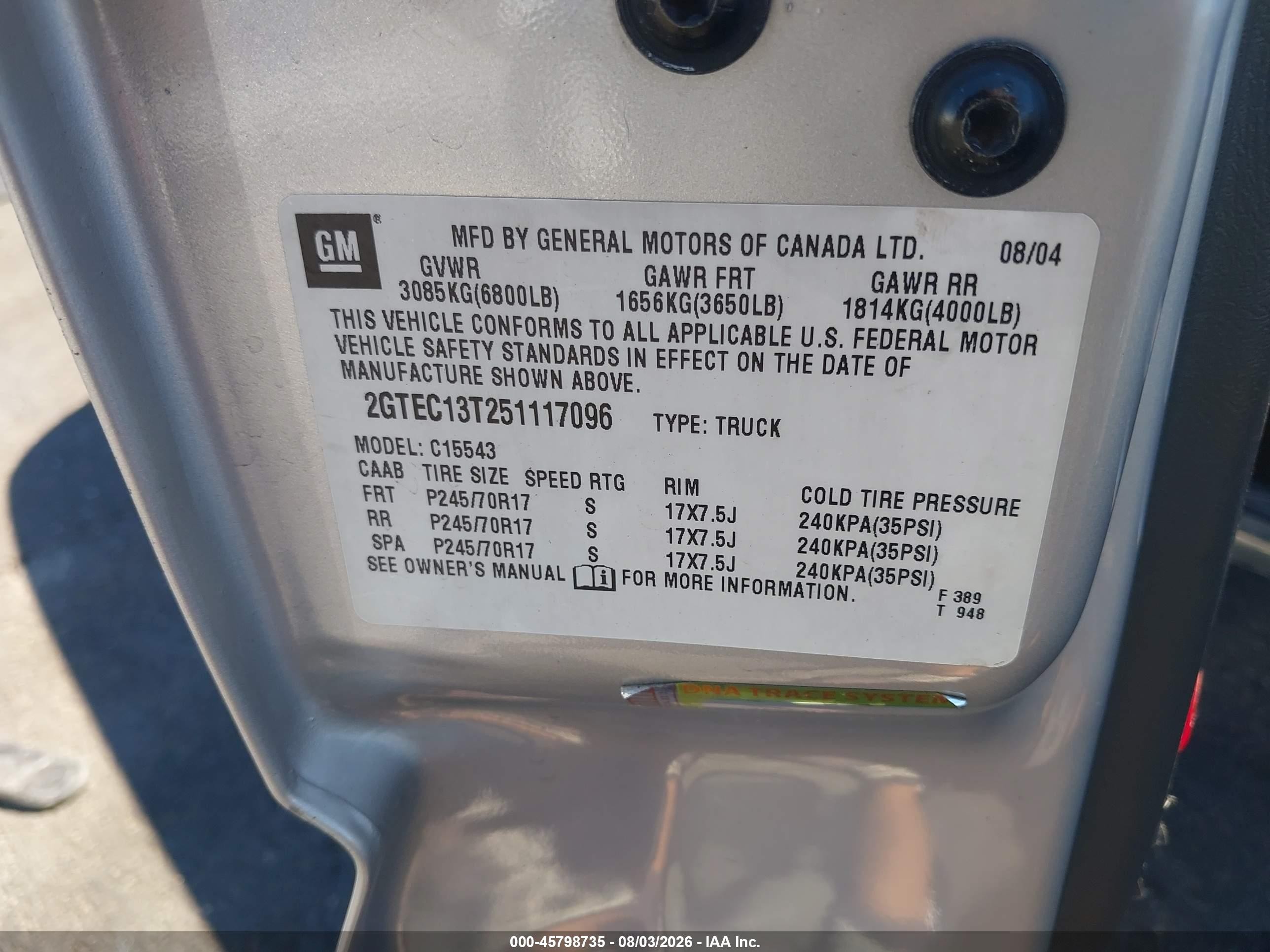 2005 Gmc Sierra 1500 Slt Серебряный vin: 2GTEC13T251117096