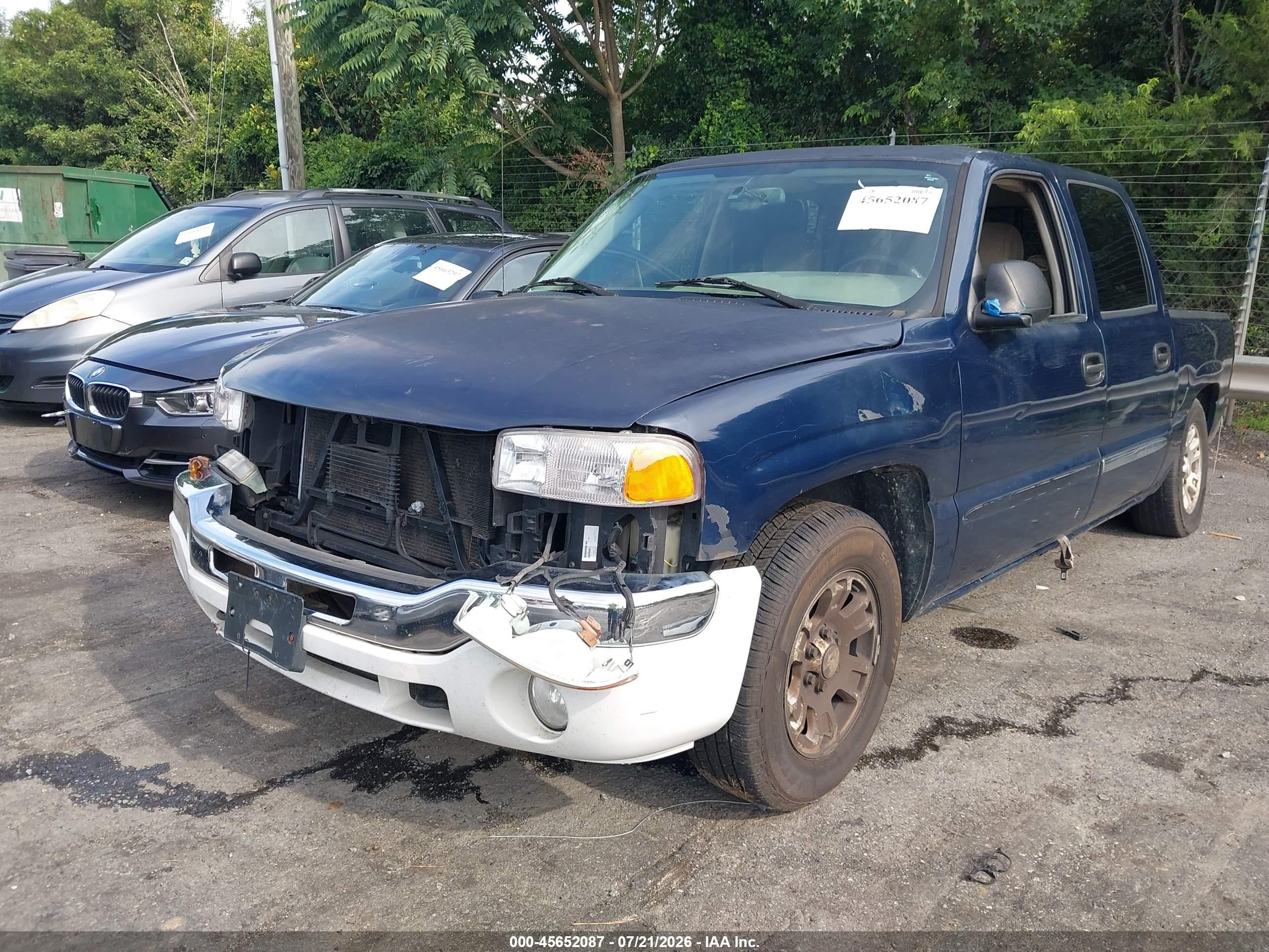 2005 Gmc Sierra 1500 Sle Blue vin: 2GTEC13T251136456