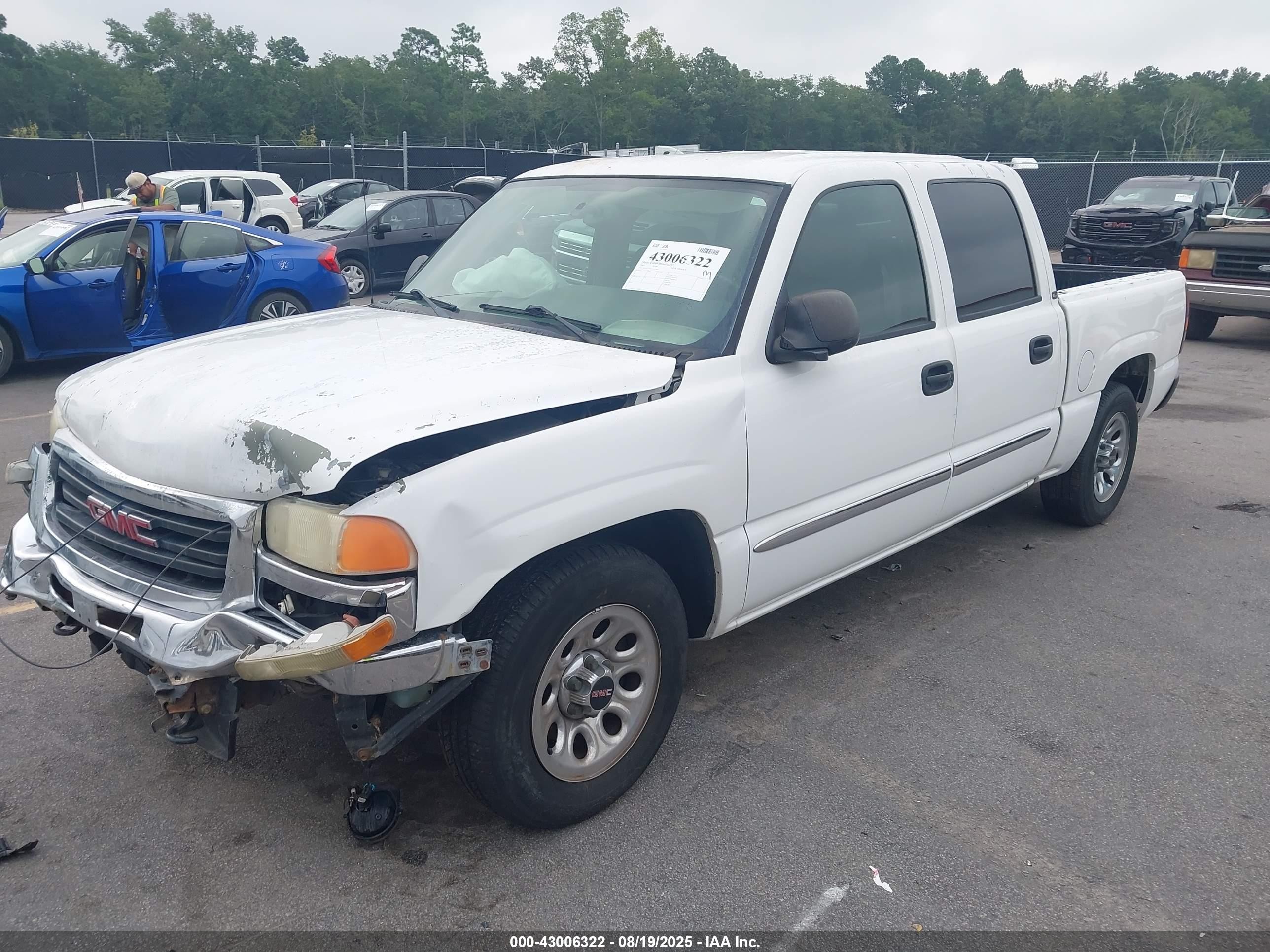 2005 Gmc Sierra 1500 Sle White vin: 2GTEC13T651313509