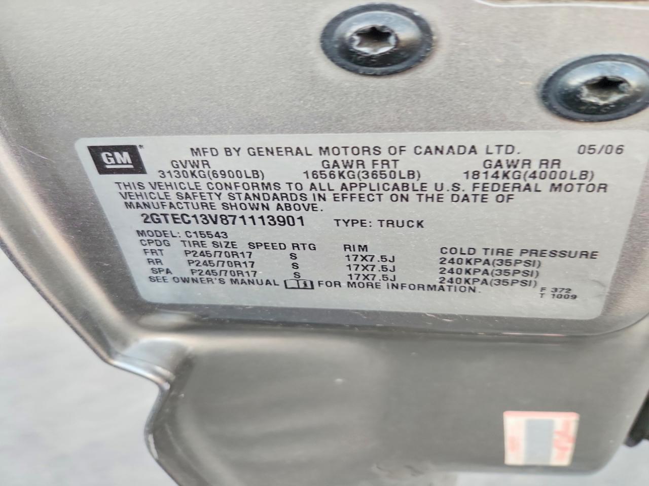 2007 Gmc New Sierra C1500 Classic Gray vin: 2GTEC13V871113901