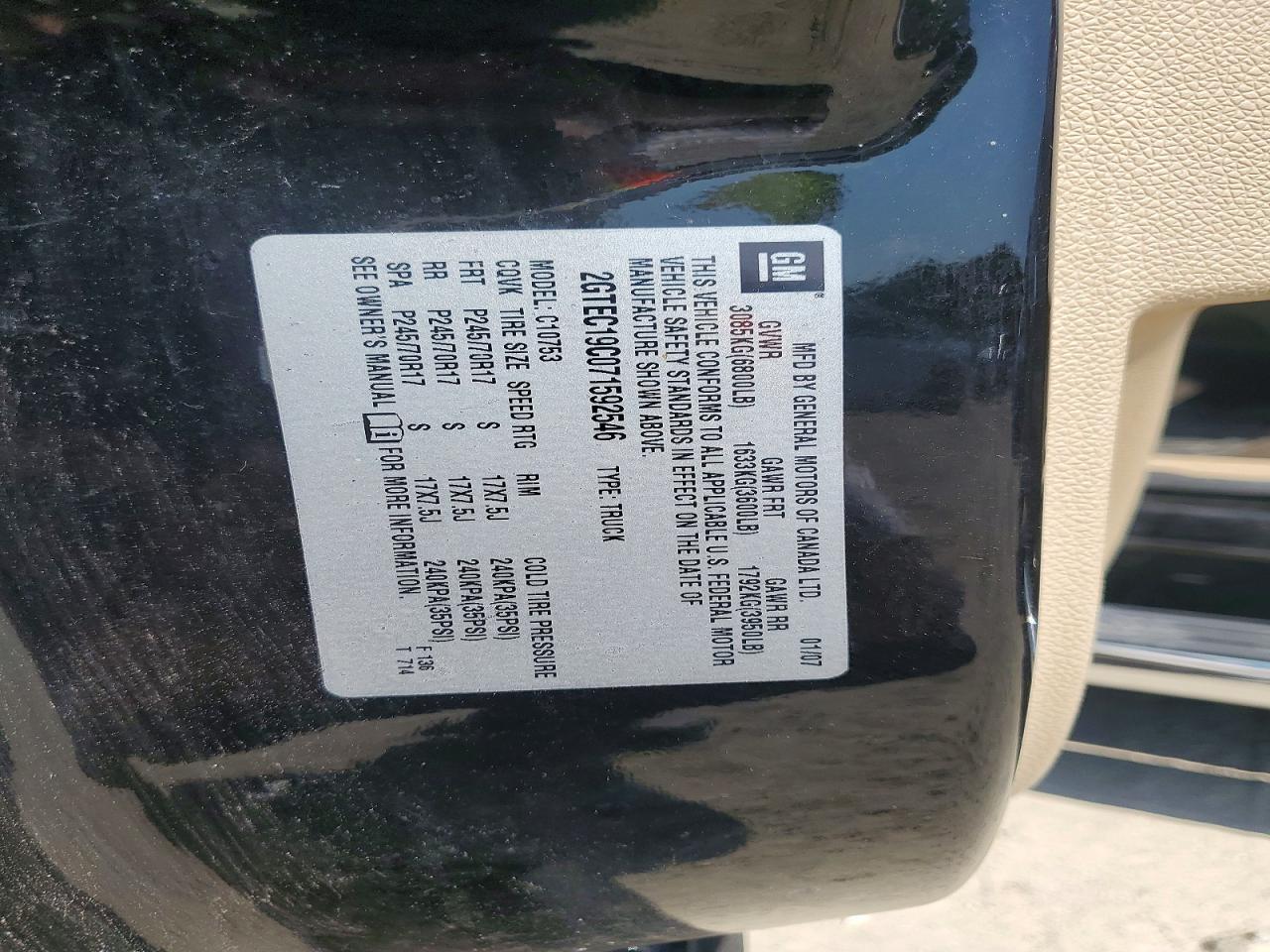2007 Gmc New Sierra C1500 Черный vin: 2GTEC19C071592546
