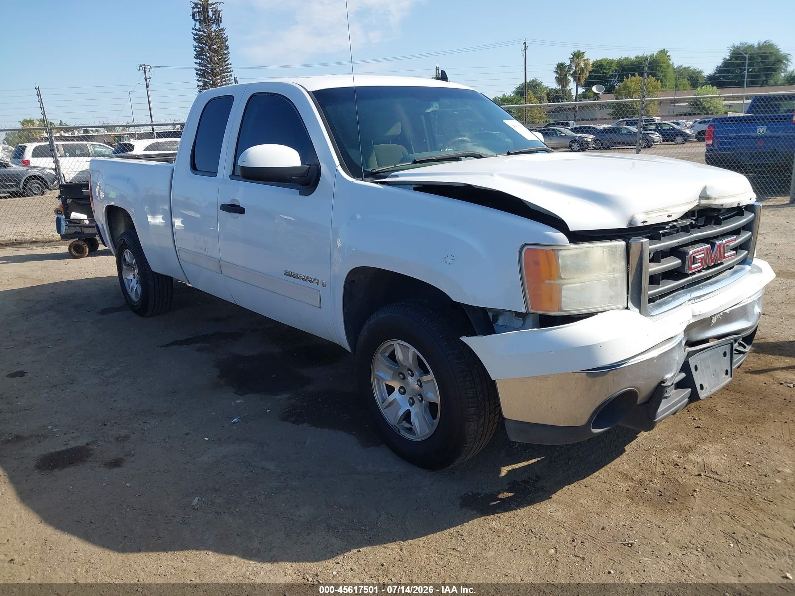 2008 Gmc Sierra 1500 Sle1 Белый vin: 2GTEC19C881317766