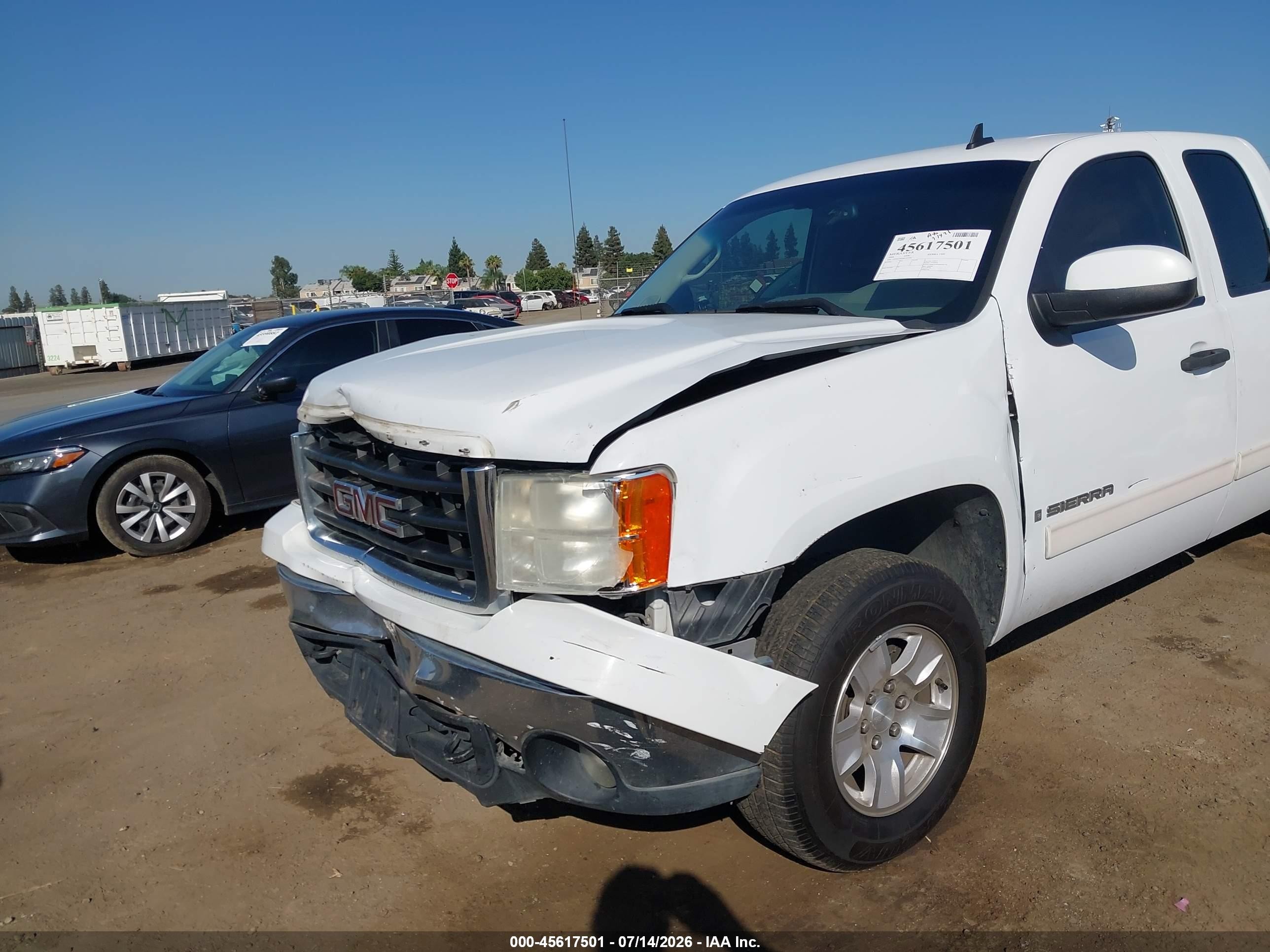 2008 Gmc Sierra 1500 Sle1 White vin: 2GTEC19C881317766