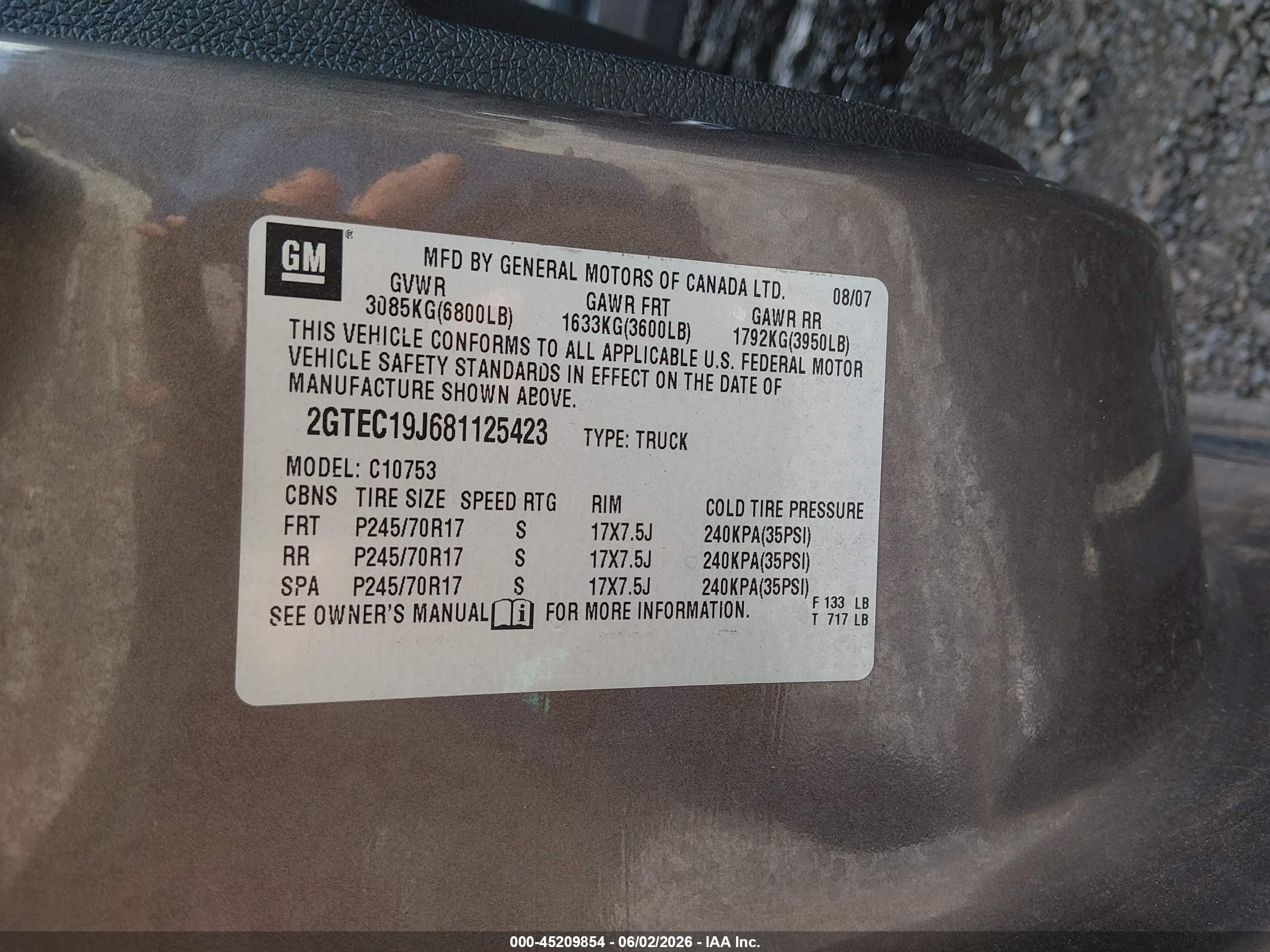 2008 Gmc Sierra 1500 Sle1 Gray vin: 2GTEC19J681125423