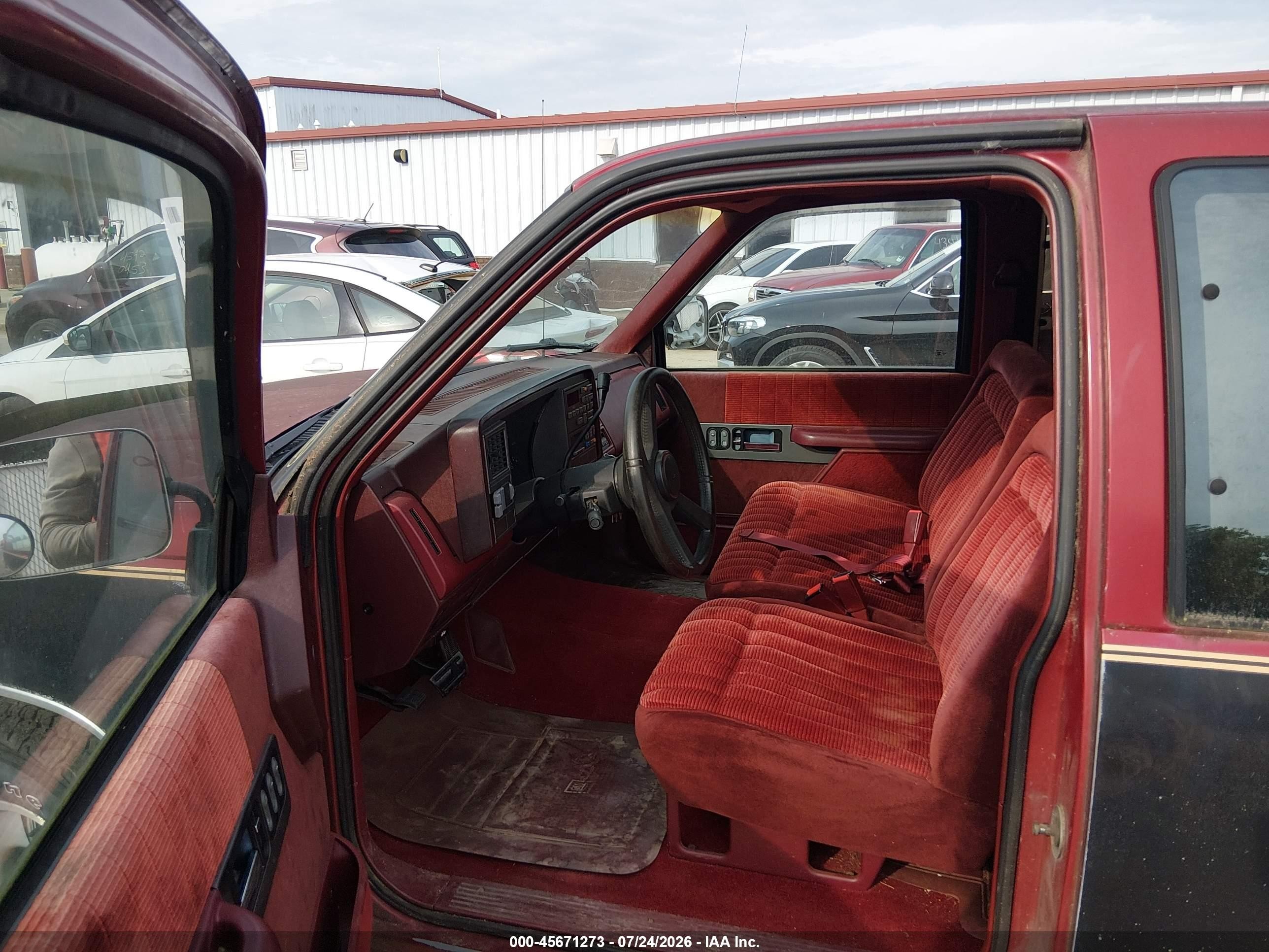 1991 Gmc Sierra C1500 Red vin: 2GTEC19K2M1547546