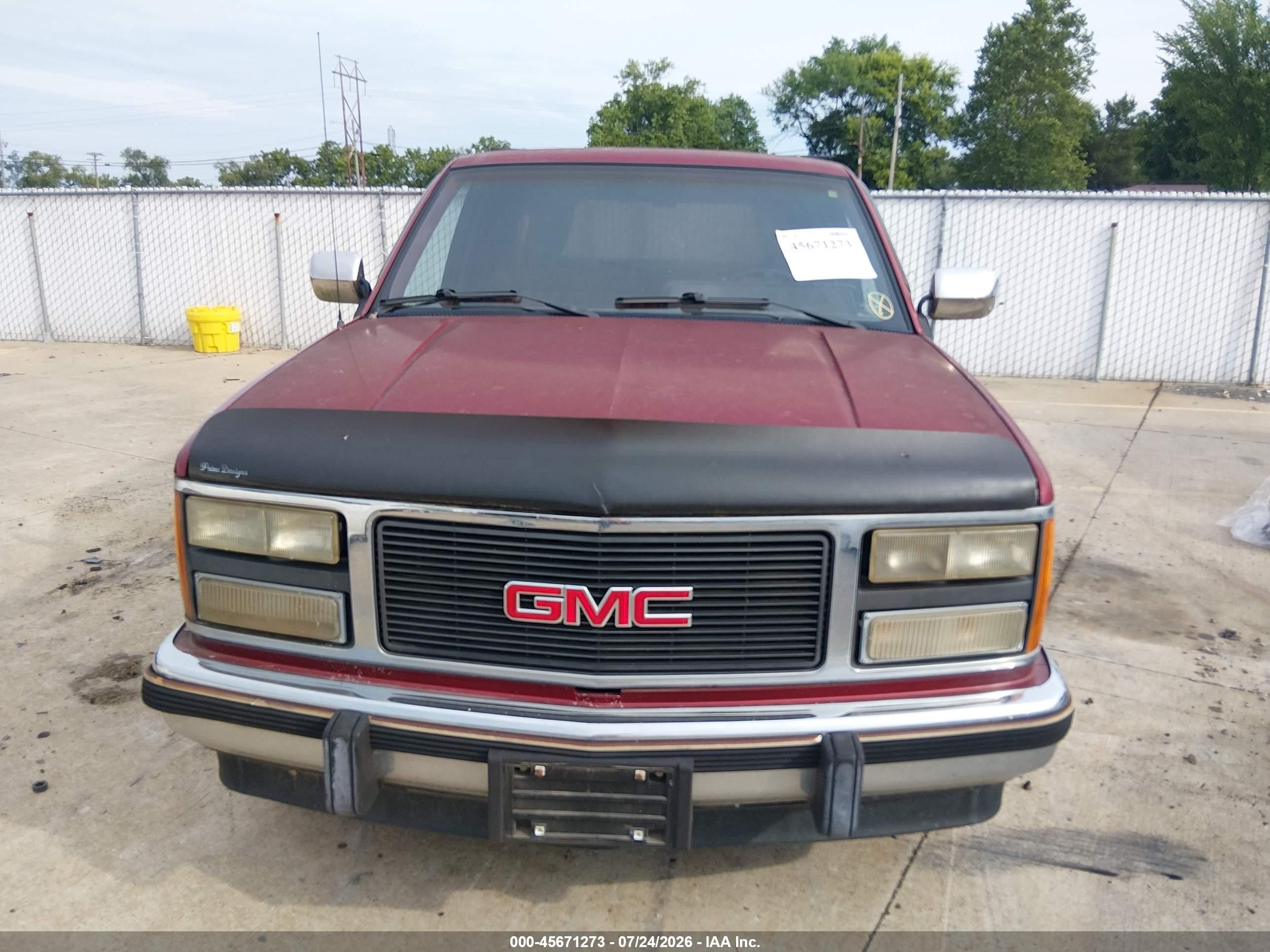 1991 Gmc Sierra C1500 Red vin: 2GTEC19K2M1547546