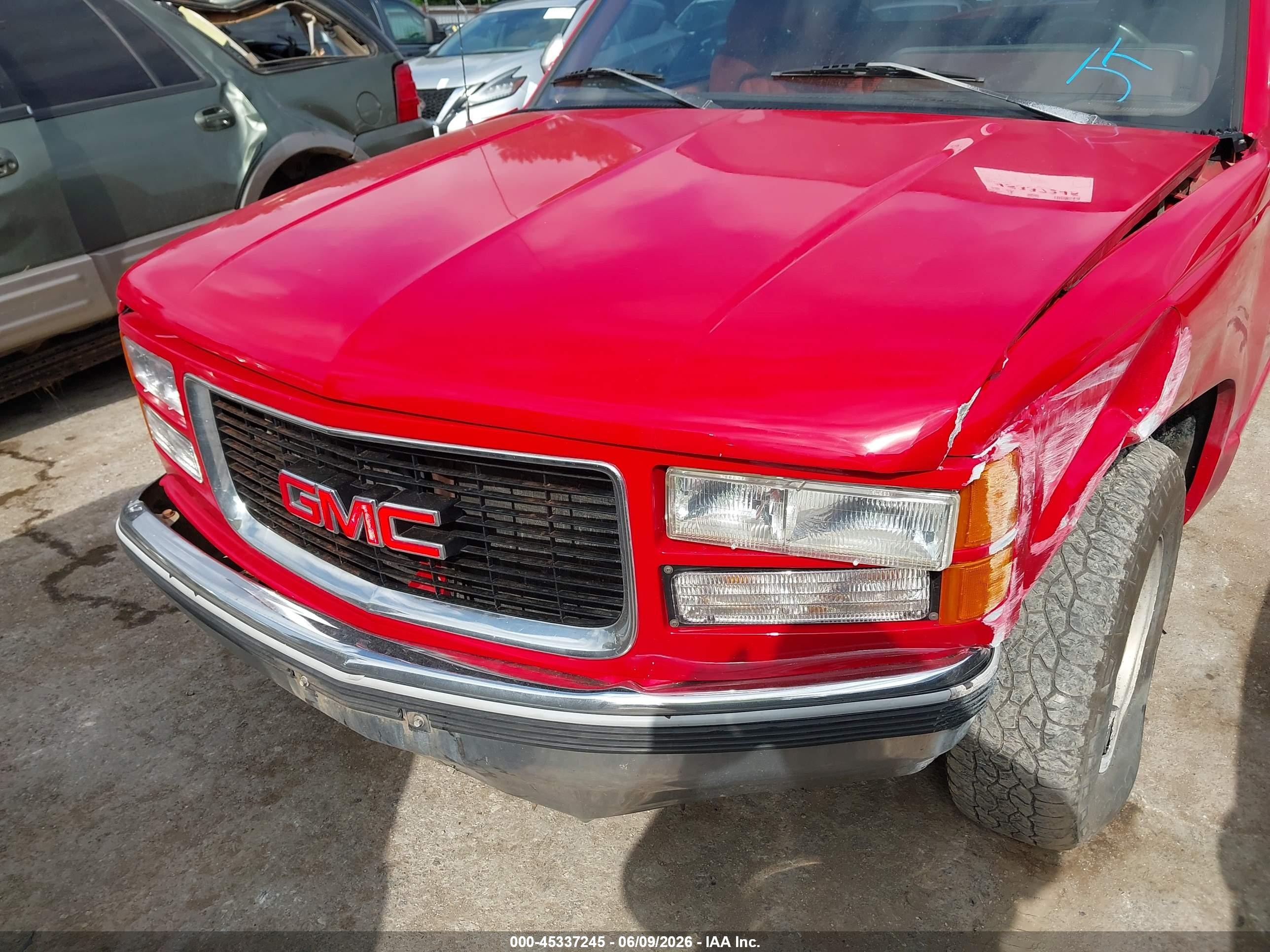 1994 Gmc Sierra C1500 Red vin: 2GTEC19K7R1585698