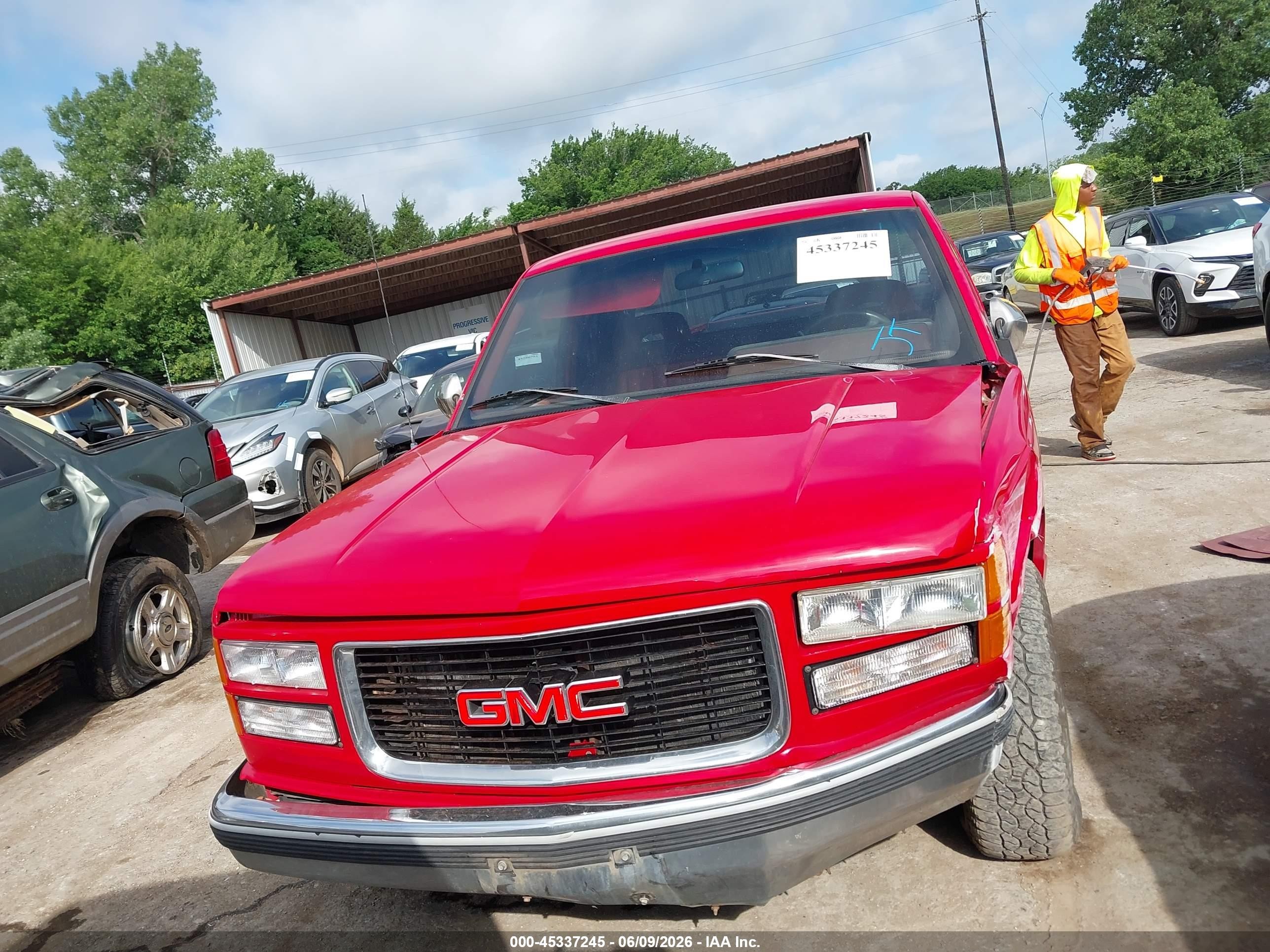 1994 Gmc Sierra C1500 Red vin: 2GTEC19K7R1585698