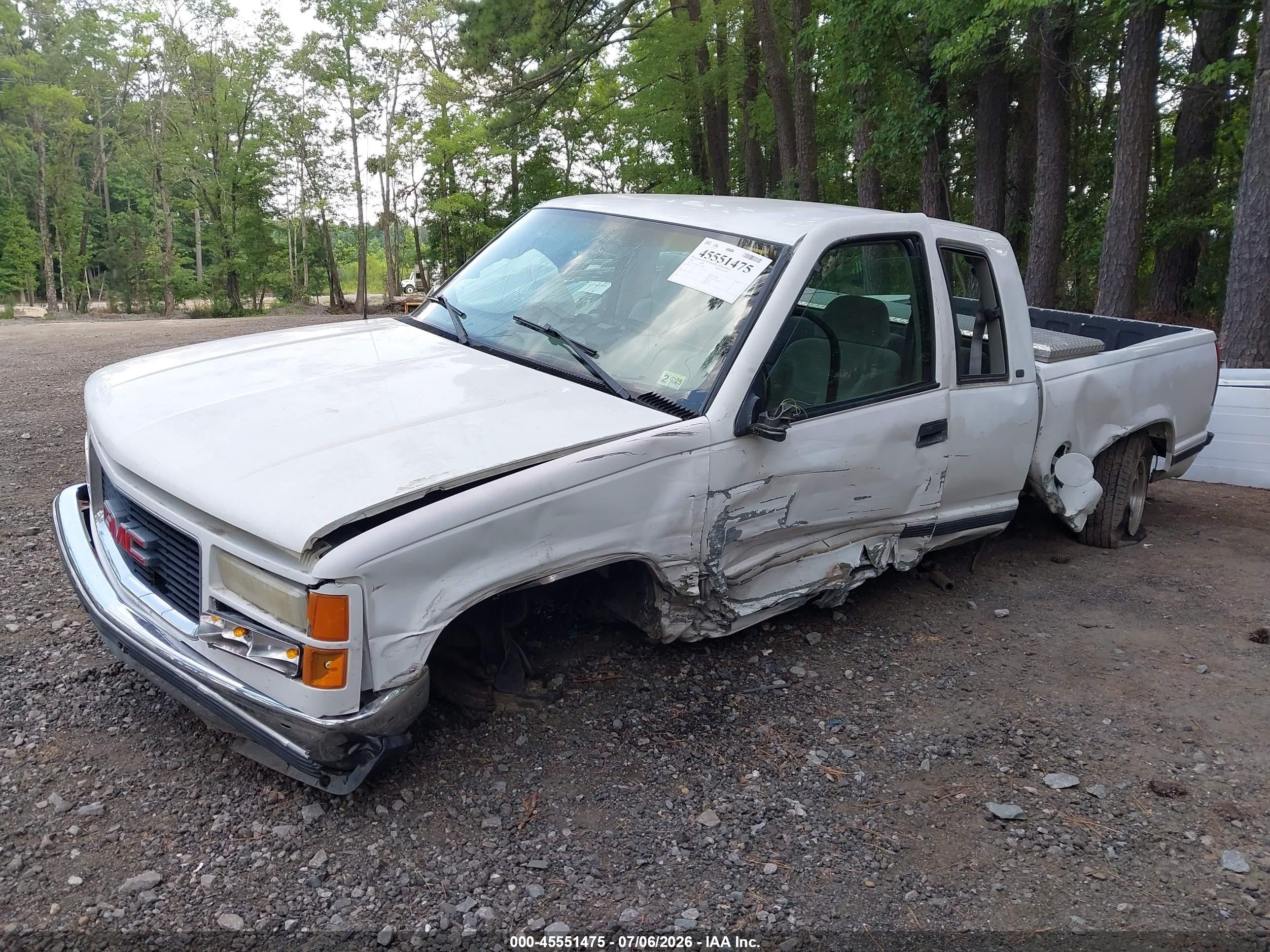 1998 Gmc Sierra 1500 Sl Wideside Белый vin: 2GTEC19M5W1555483