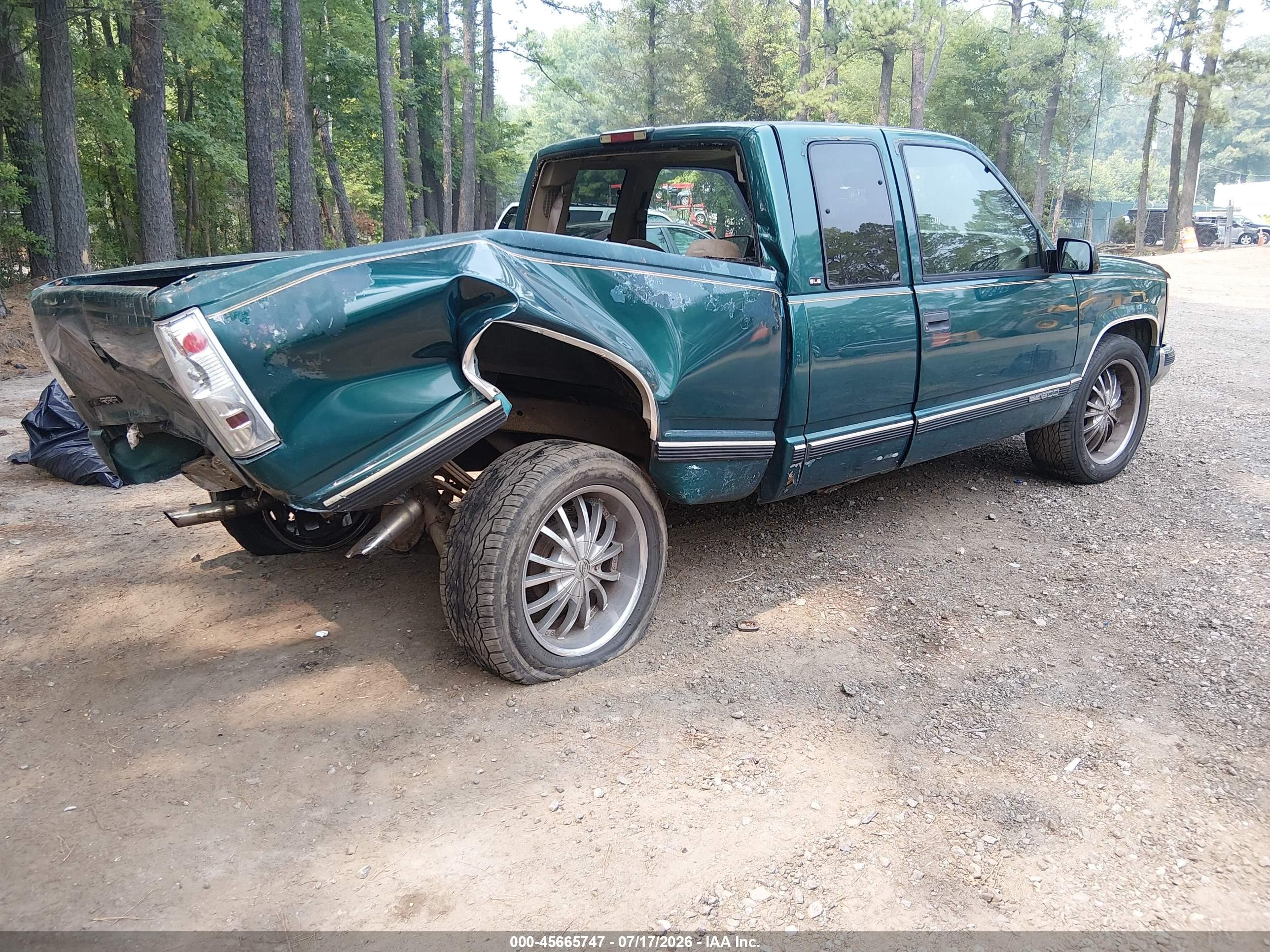 1997 Gmc Sierra 1500 Sl Wideside Зеленый vin: 2GTEC19R2V1544094