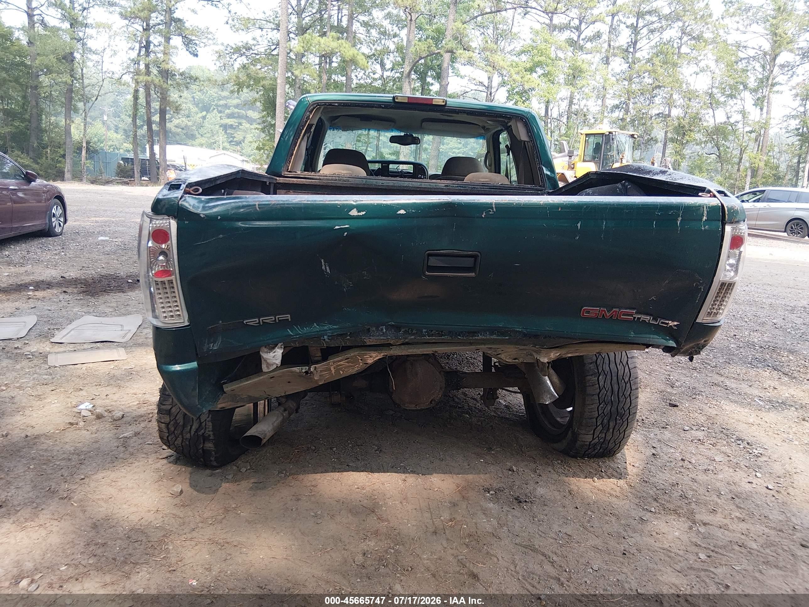 1997 Gmc Sierra 1500 Sl Wideside Зеленый vin: 2GTEC19R2V1544094