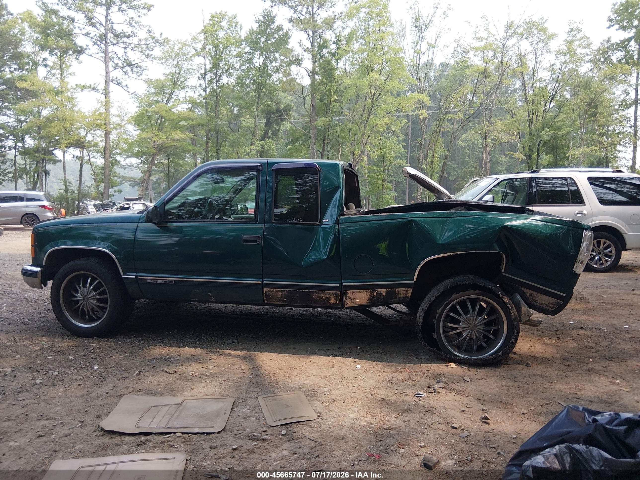 1997 Gmc Sierra 1500 Sl Wideside Зеленый vin: 2GTEC19R2V1544094