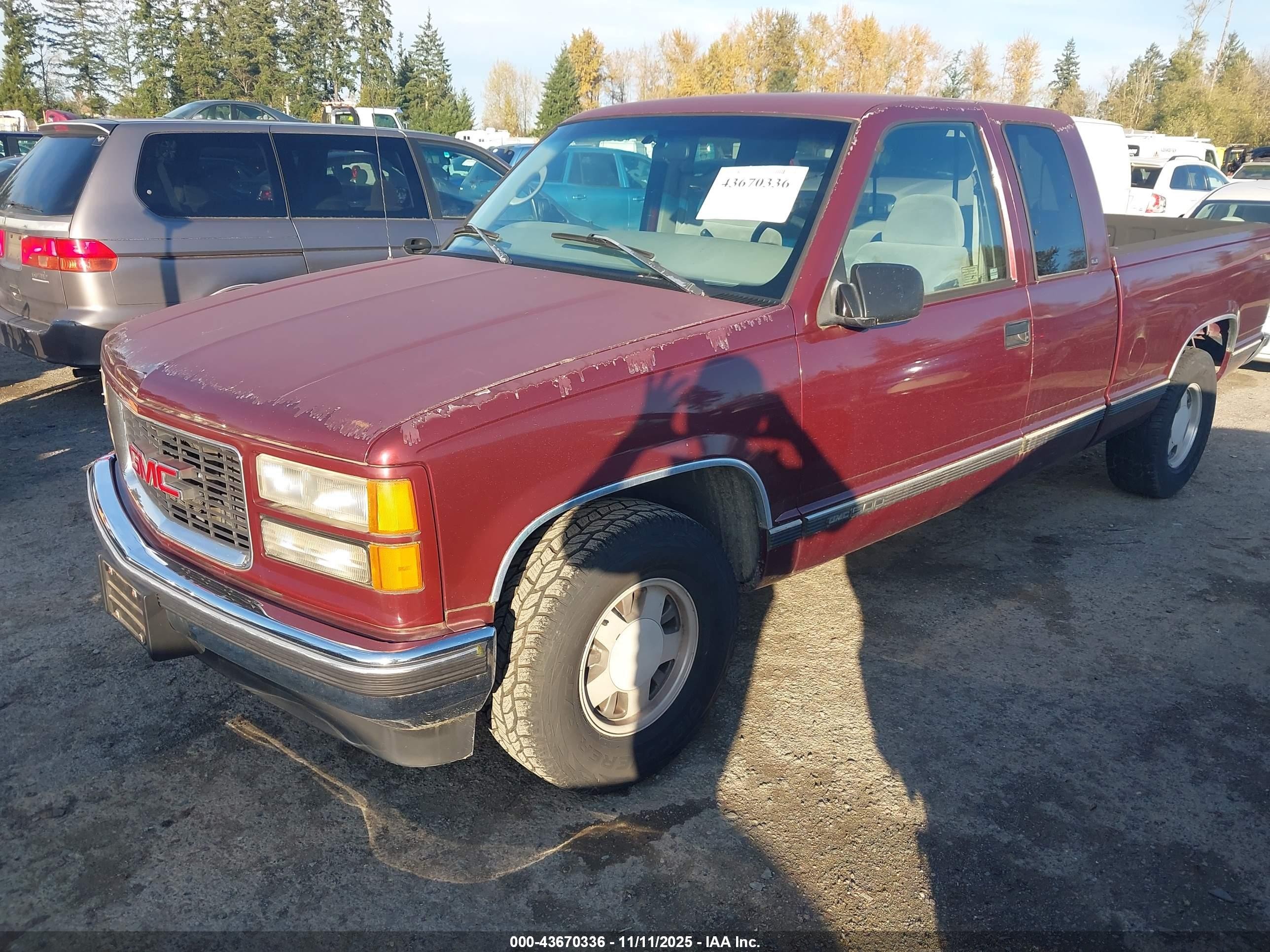1997 Gmc Sierra 1500 Sl Wideside Red vin: 2GTEC19R4V1559602