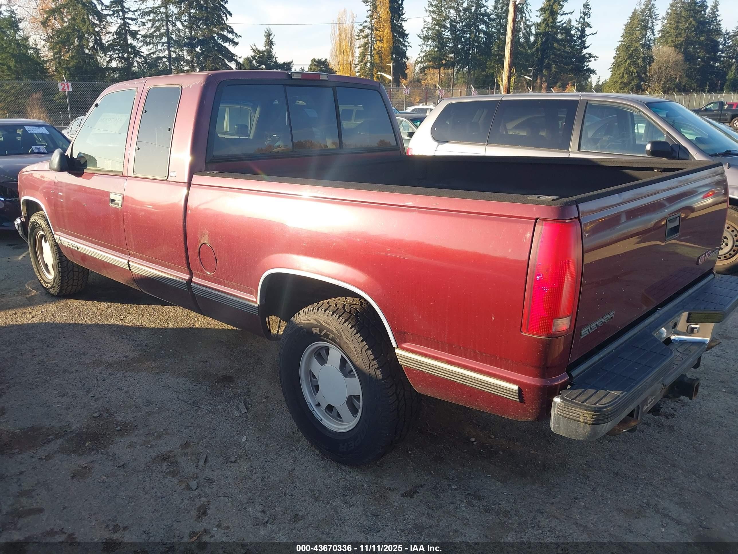 1997 Gmc Sierra 1500 Sl Wideside Red vin: 2GTEC19R4V1559602