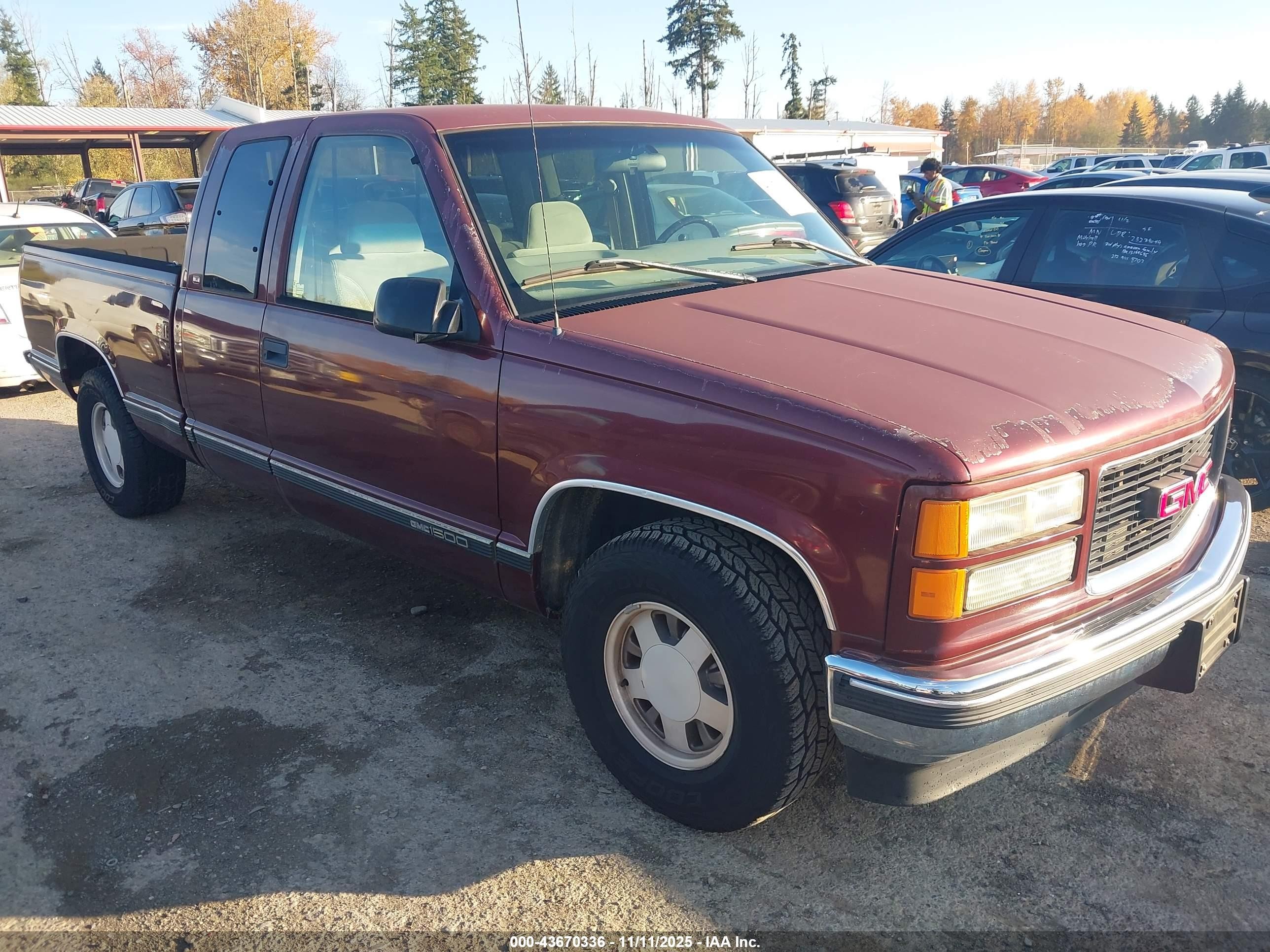 1997 Gmc Sierra 1500 Sl Wideside Red vin: 2GTEC19R4V1559602