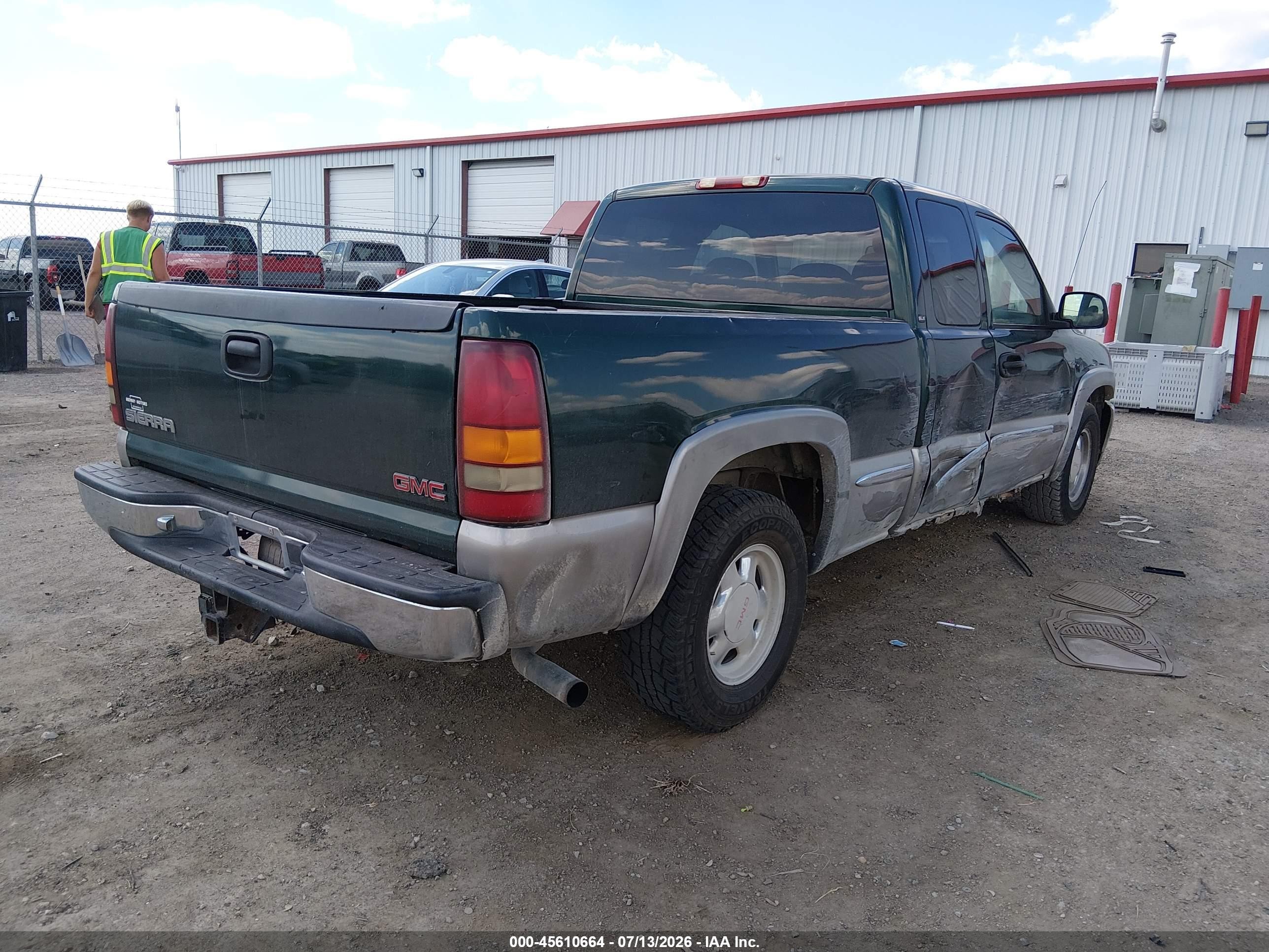 2002 Gmc Sierra 1500 Sle Green vin: 2GTEC19T121166003