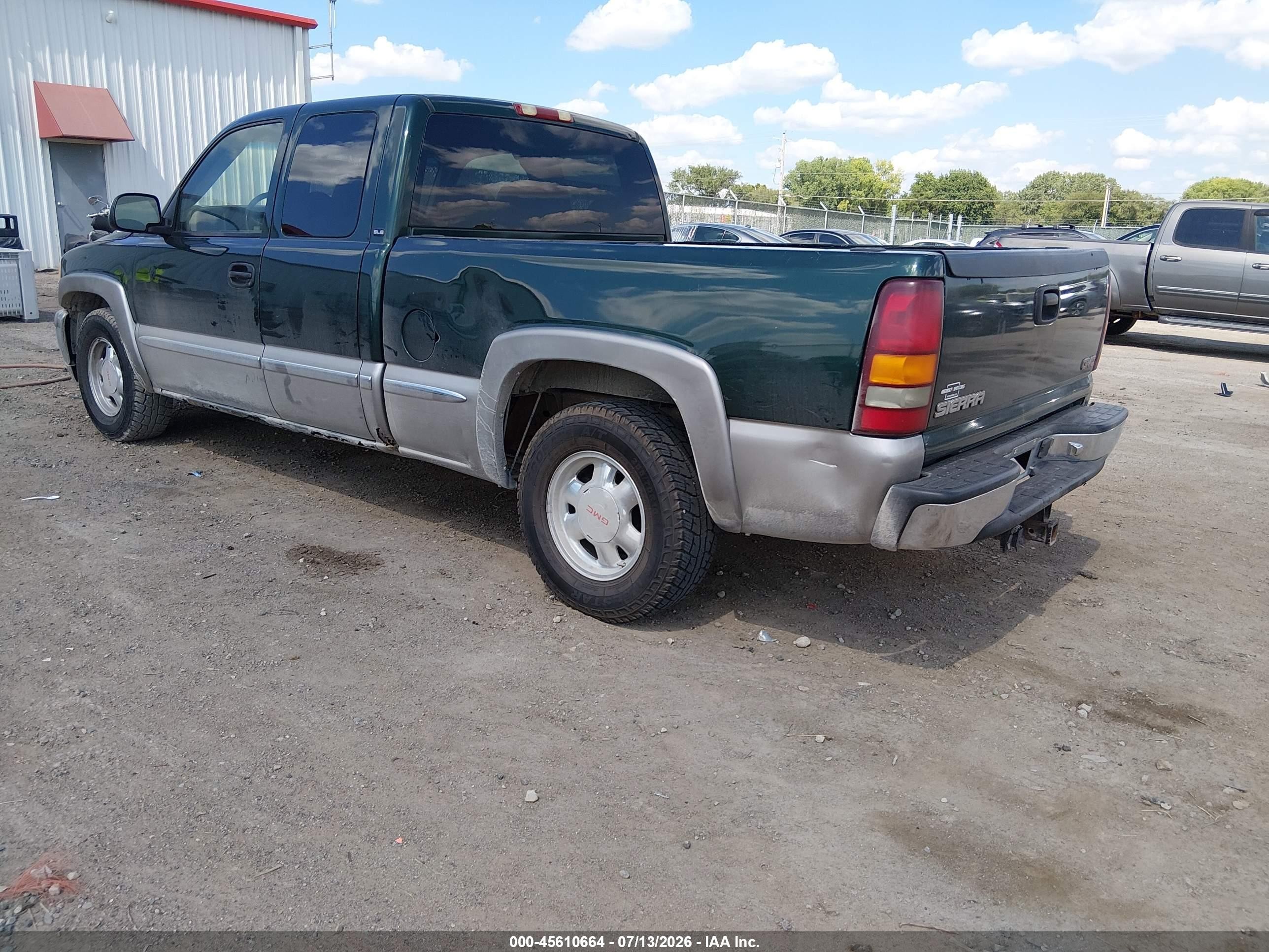 2002 Gmc Sierra 1500 Sle Green vin: 2GTEC19T121166003