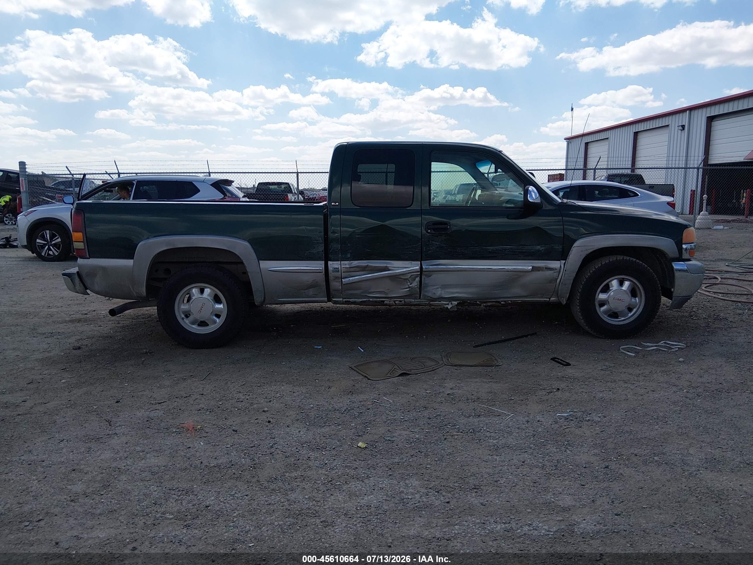 2002 Gmc Sierra 1500 Sle Green vin: 2GTEC19T121166003