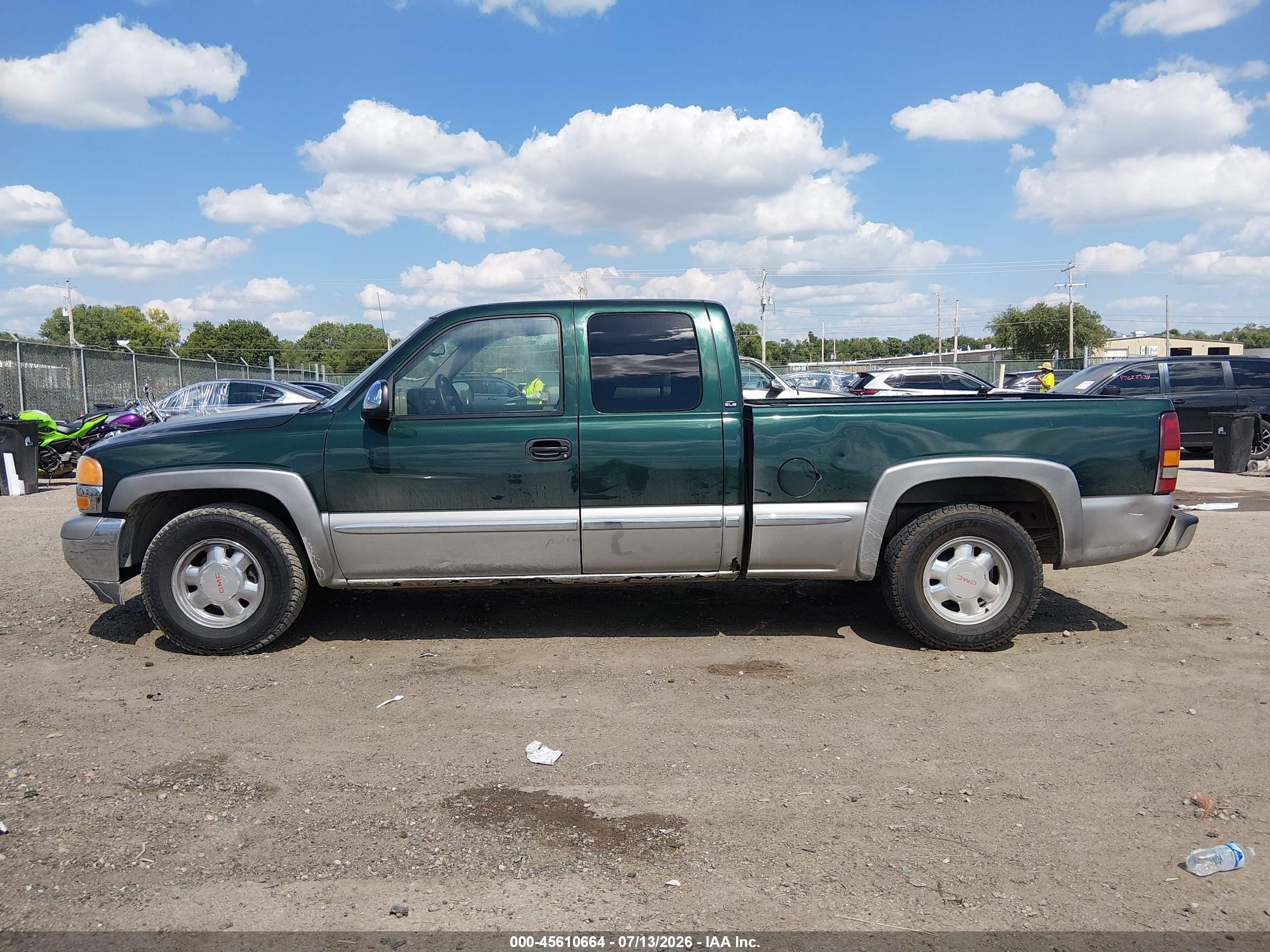 2002 Gmc Sierra 1500 Sle Green vin: 2GTEC19T121166003
