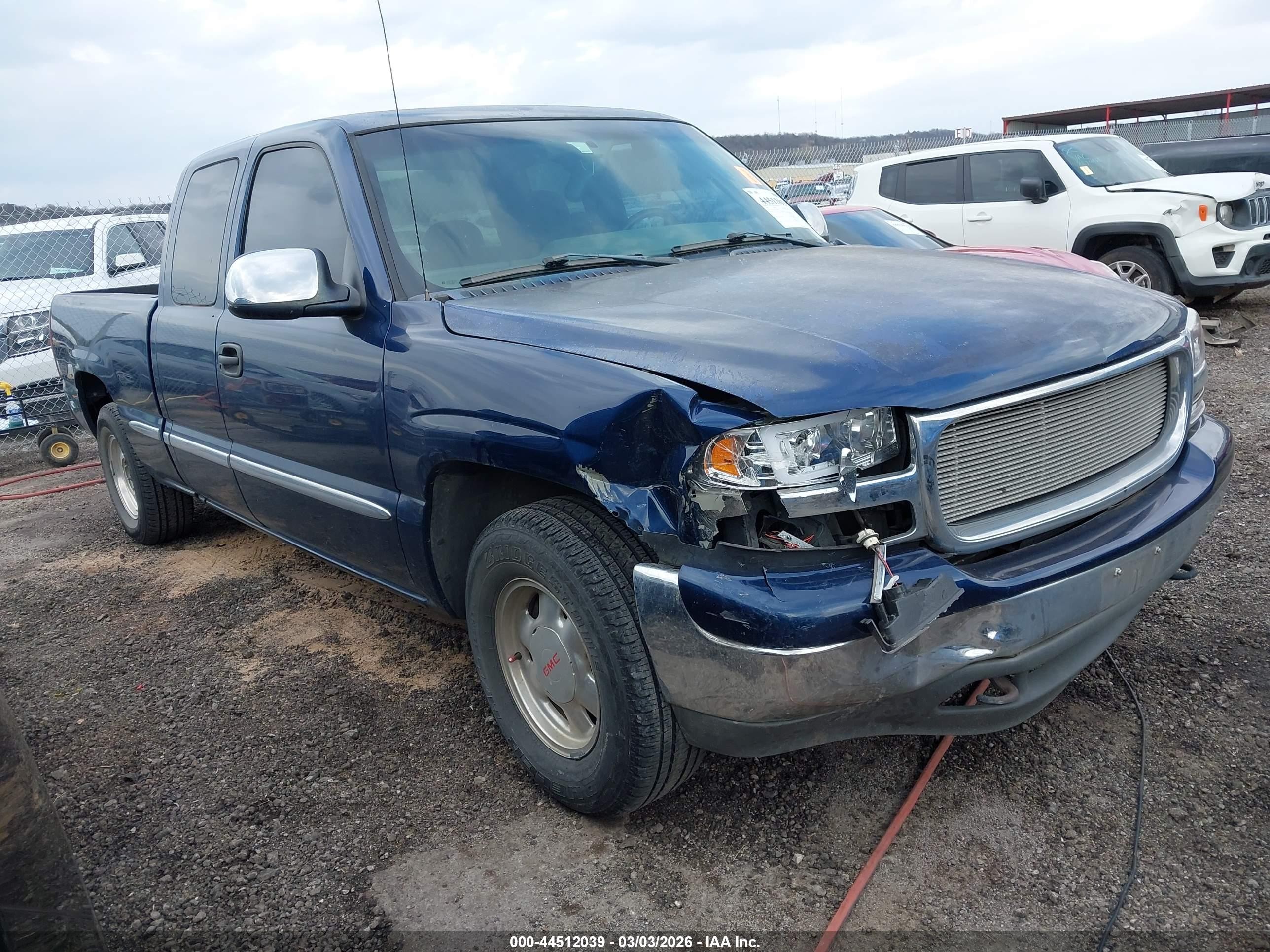 2002 Gmc Sierra 1500 Sle Blue vin: 2GTEC19T321334000