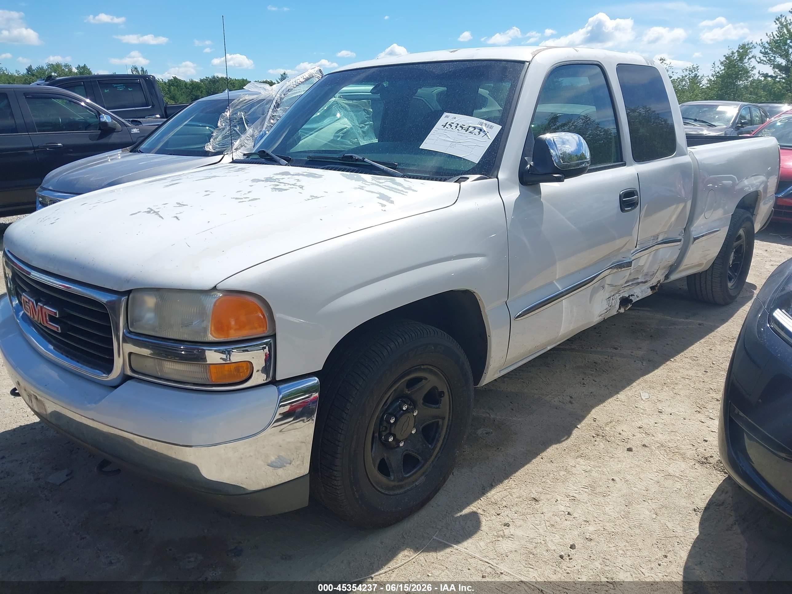 2000 Gmc Sierra 1500 Sle White vin: 2GTEC19T4Y1189221