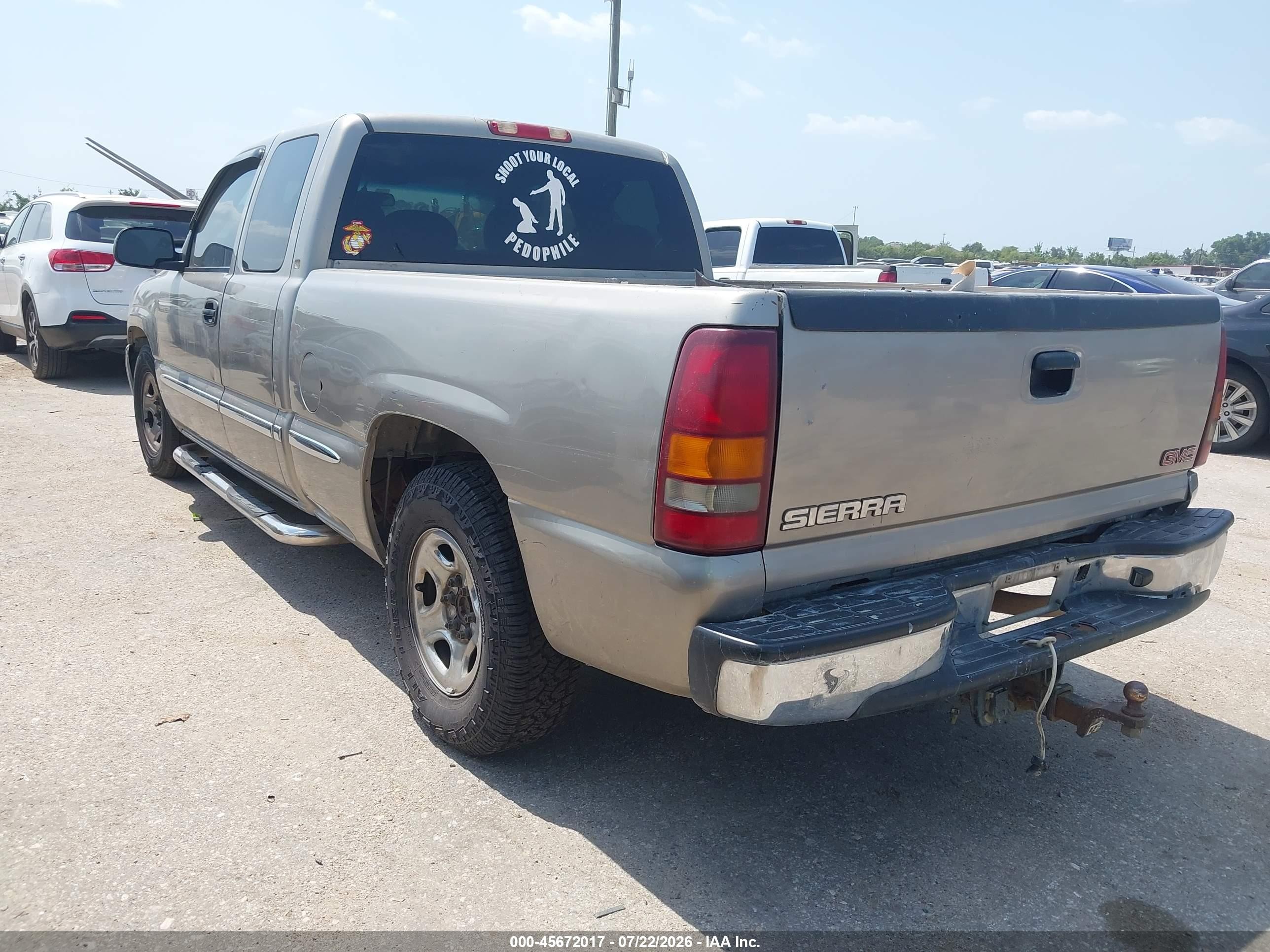 2002 Gmc Sierra 1500 Sle Beige vin: 2GTEC19T521280151