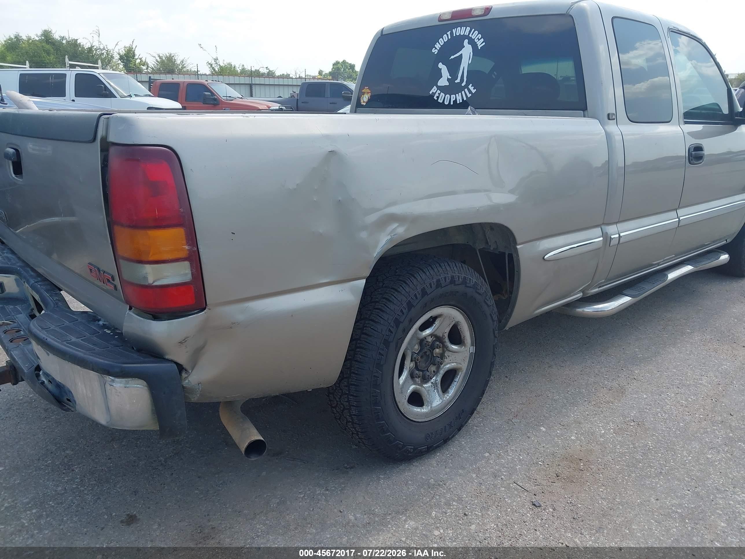 2002 Gmc Sierra 1500 Sle Beige vin: 2GTEC19T521280151