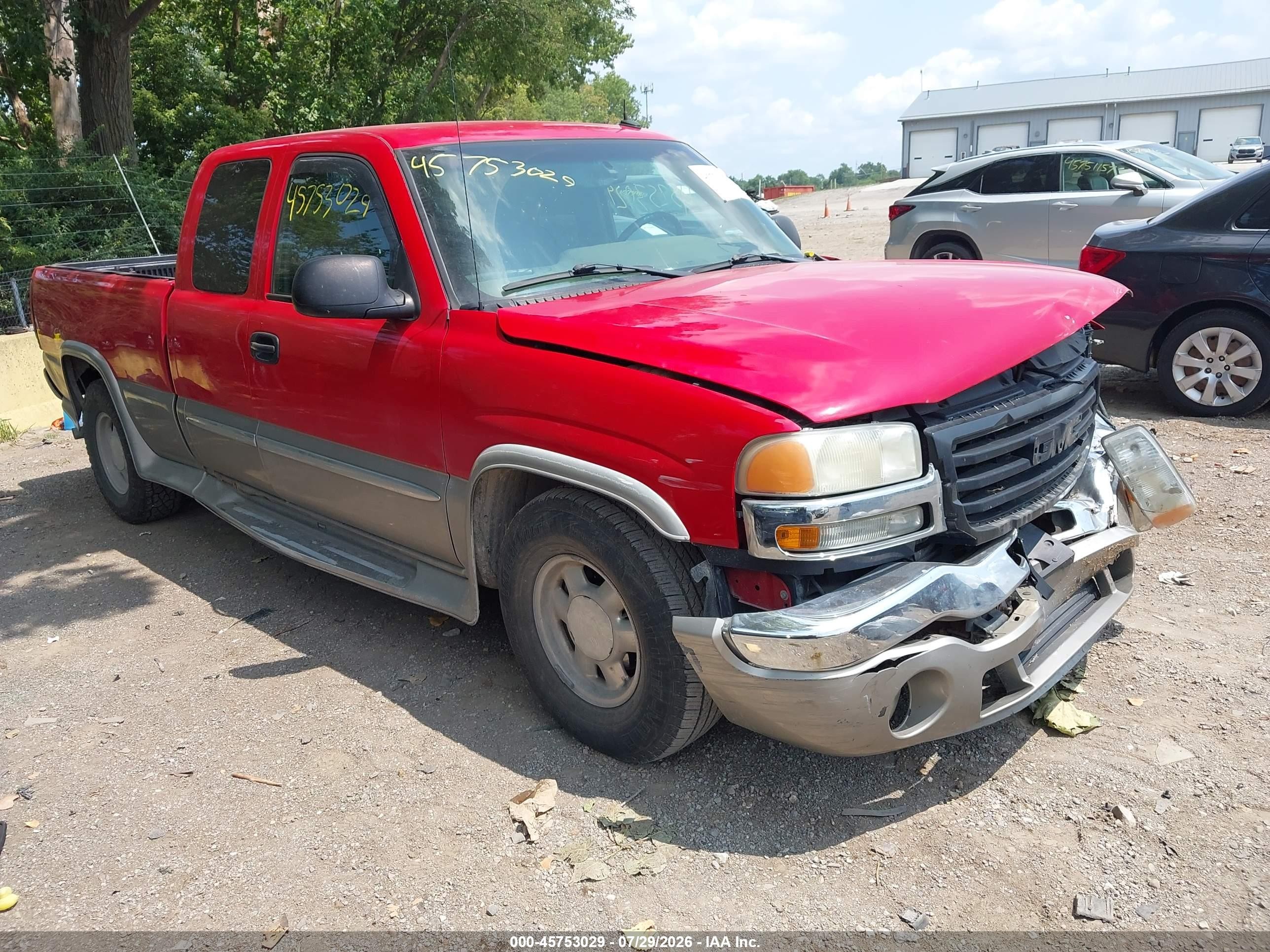 2003 Gmc Sierra 1500 Sle Red vin: 2GTEC19T531179385