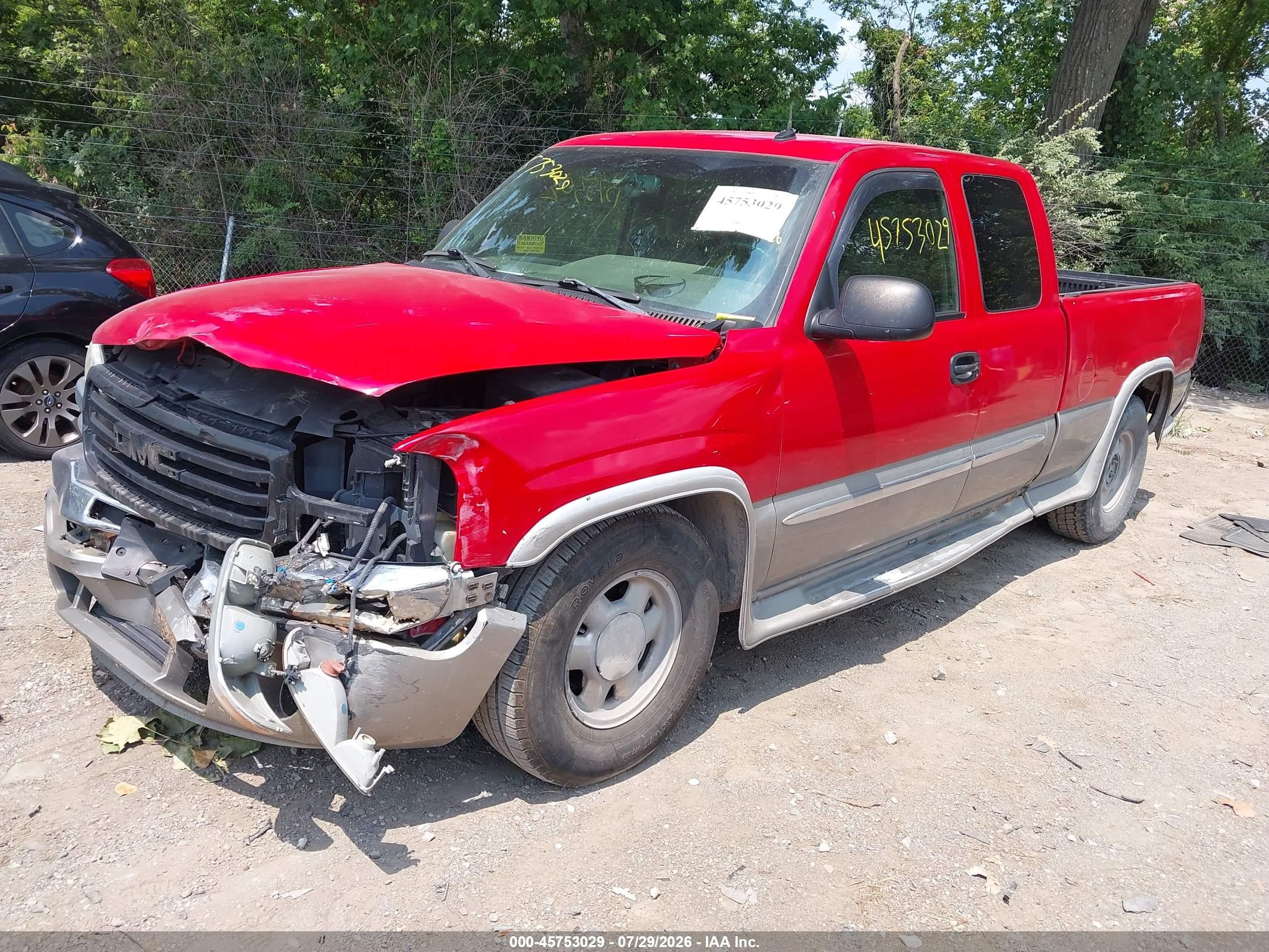 2003 Gmc Sierra 1500 Sle Red vin: 2GTEC19T531179385