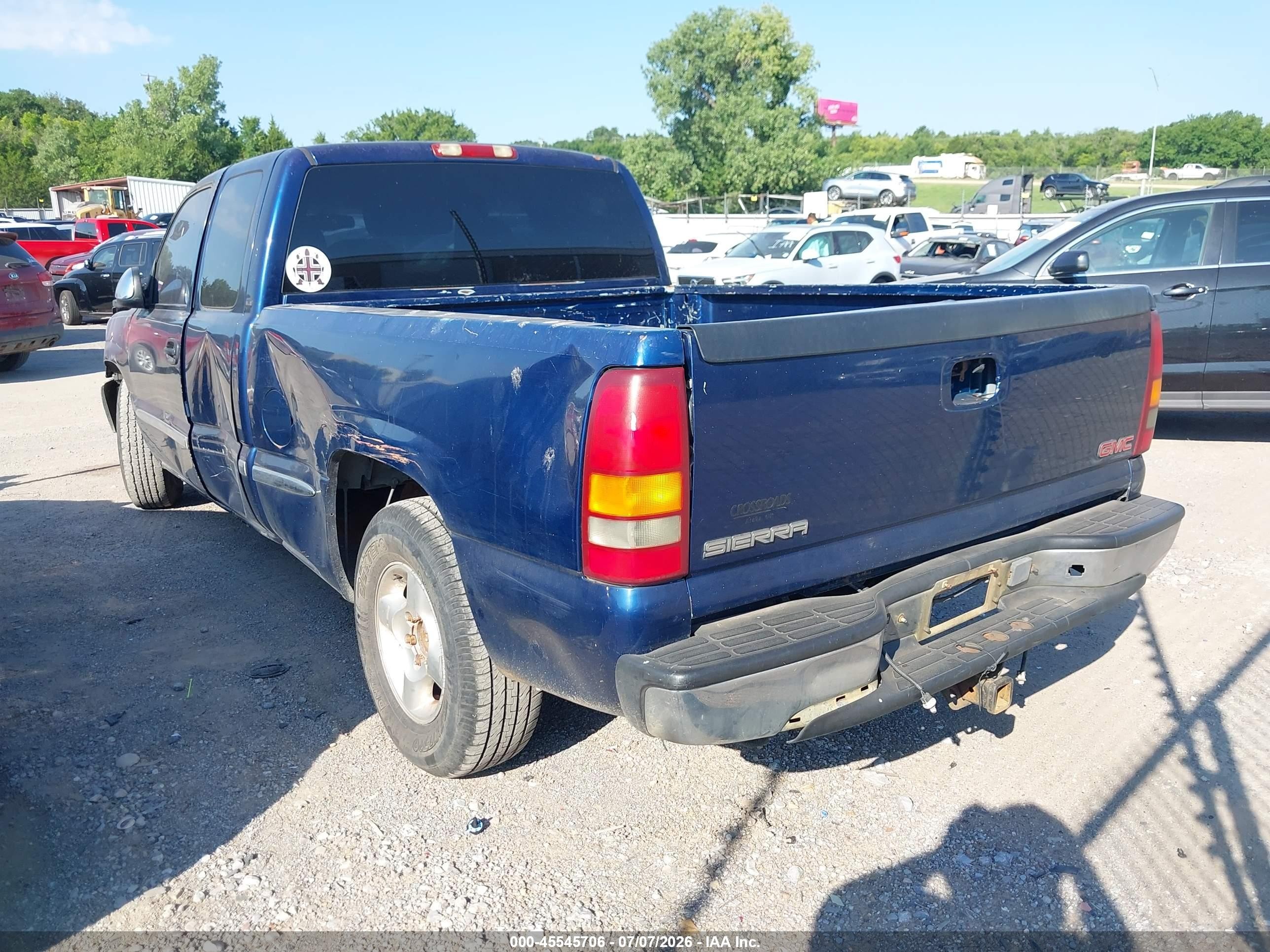 2001 Gmc Sierra 1500 Sle Blue vin: 2GTEC19T611391385