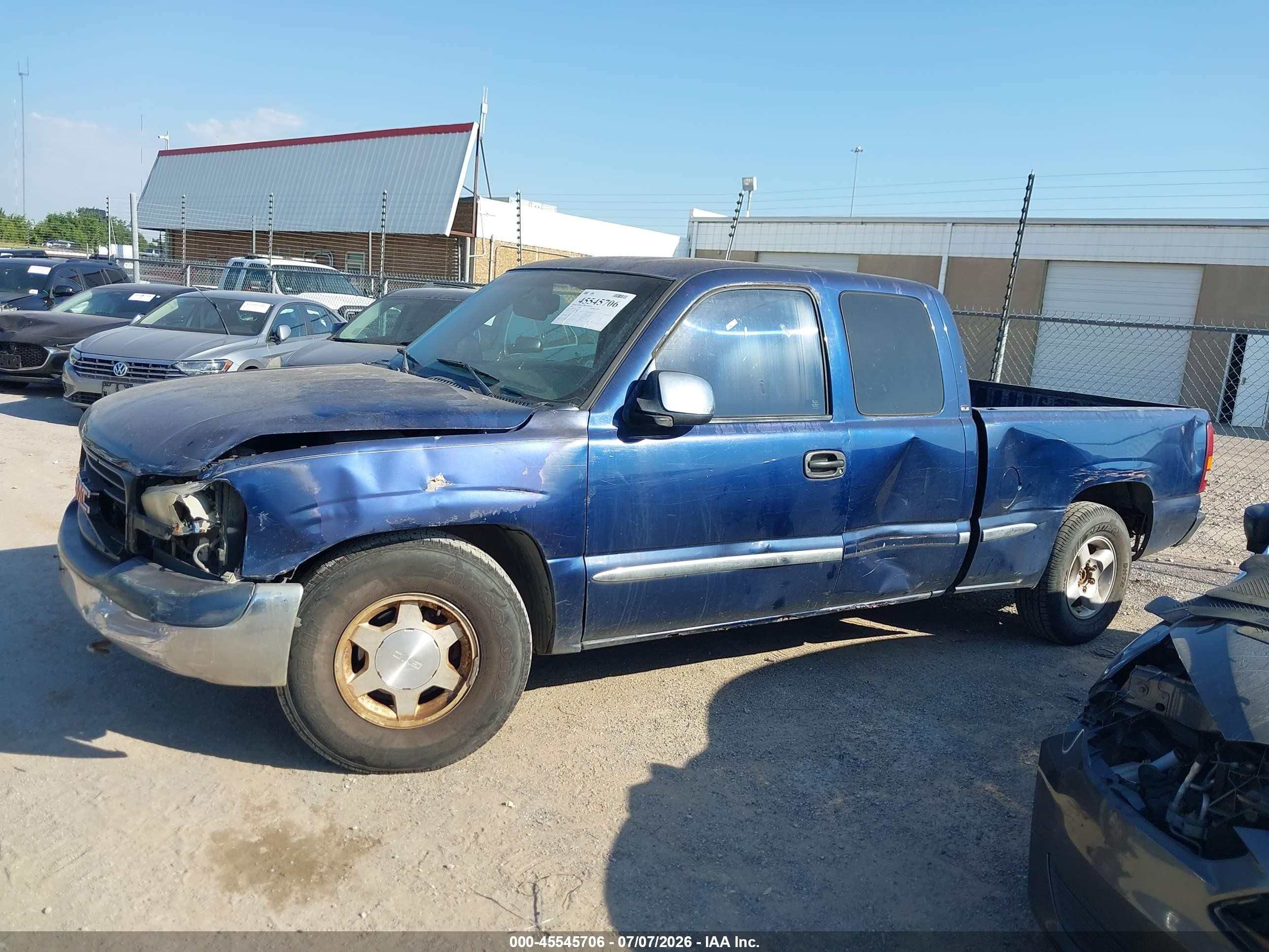 2001 Gmc Sierra 1500 Sle Blue vin: 2GTEC19T611391385