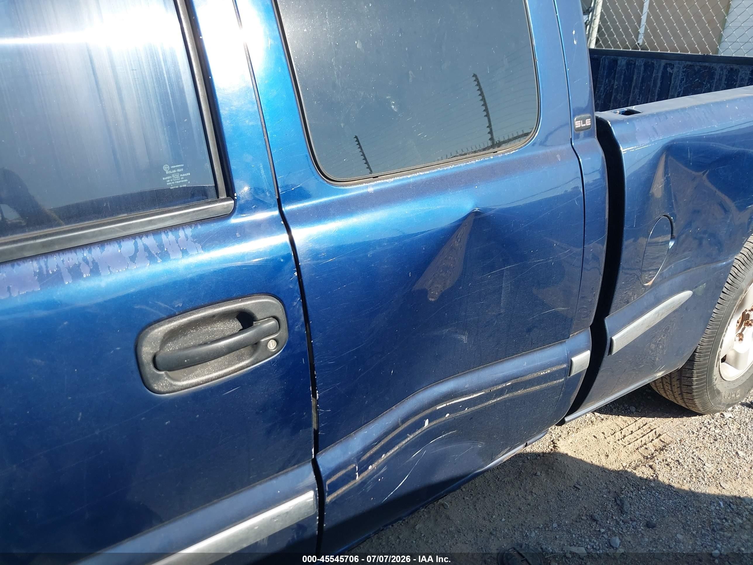 2001 Gmc Sierra 1500 Sle Blue vin: 2GTEC19T611391385