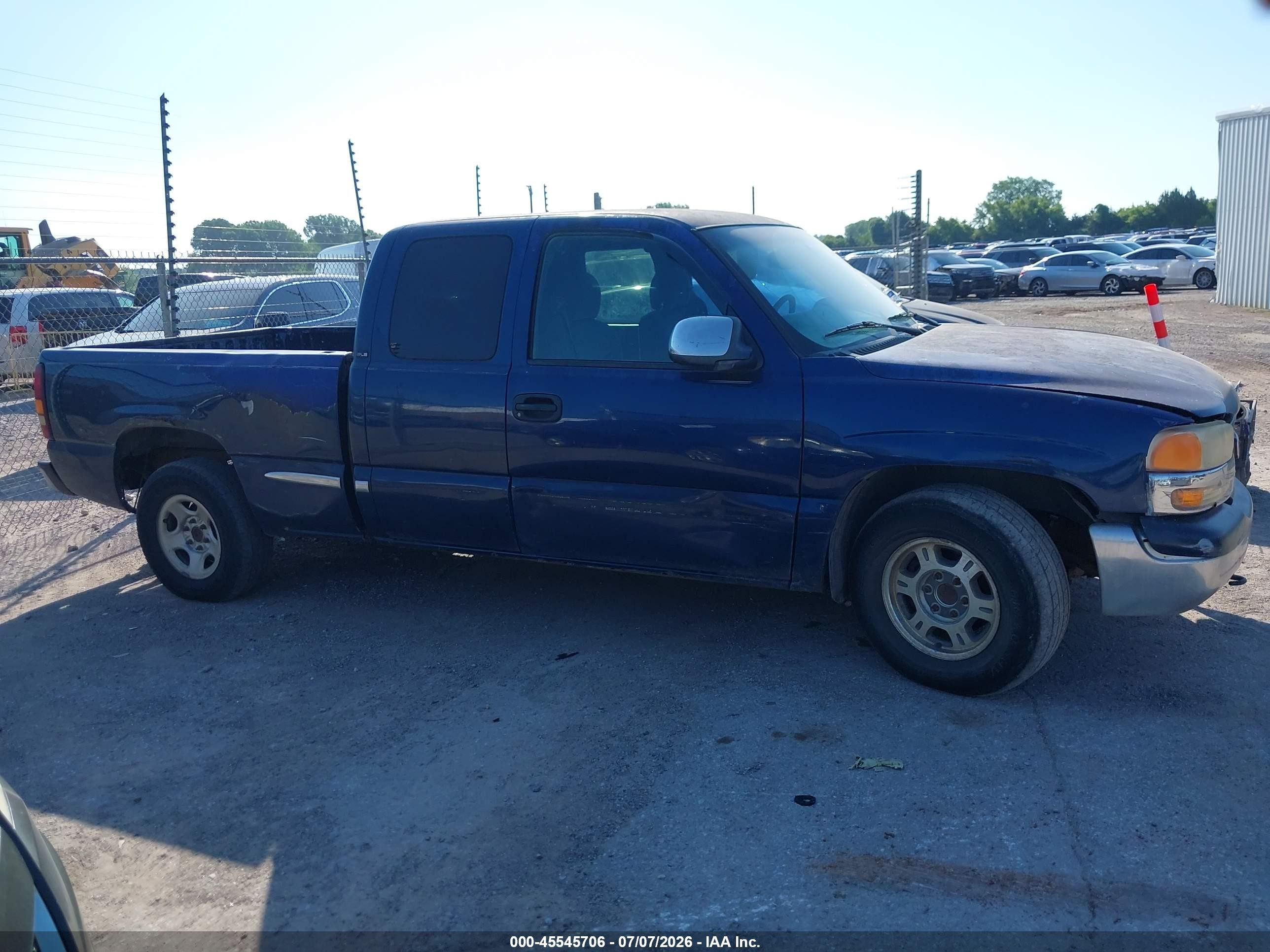 2001 Gmc Sierra 1500 Sle Blue vin: 2GTEC19T611391385