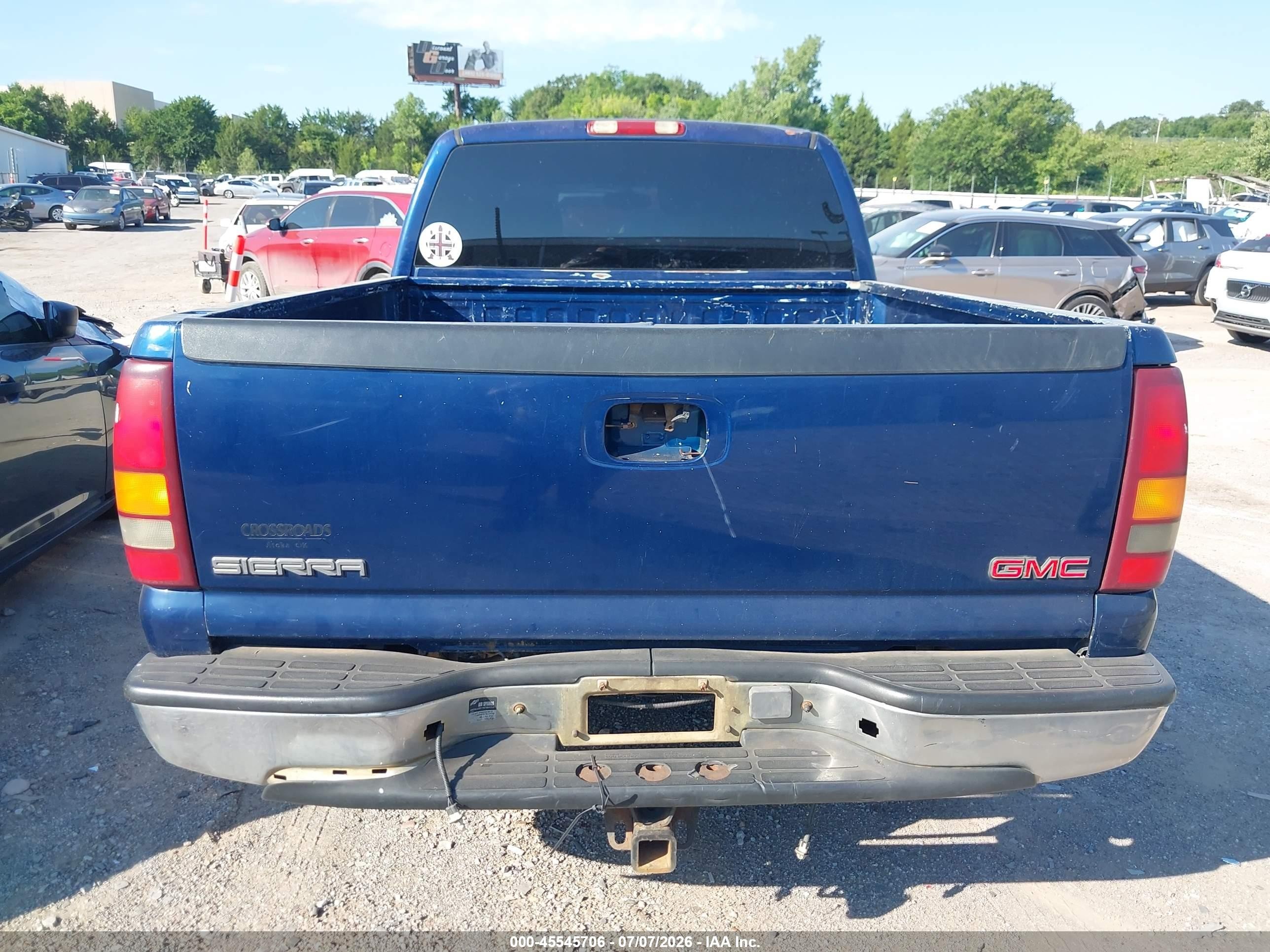 2001 Gmc Sierra 1500 Sle Blue vin: 2GTEC19T611391385
