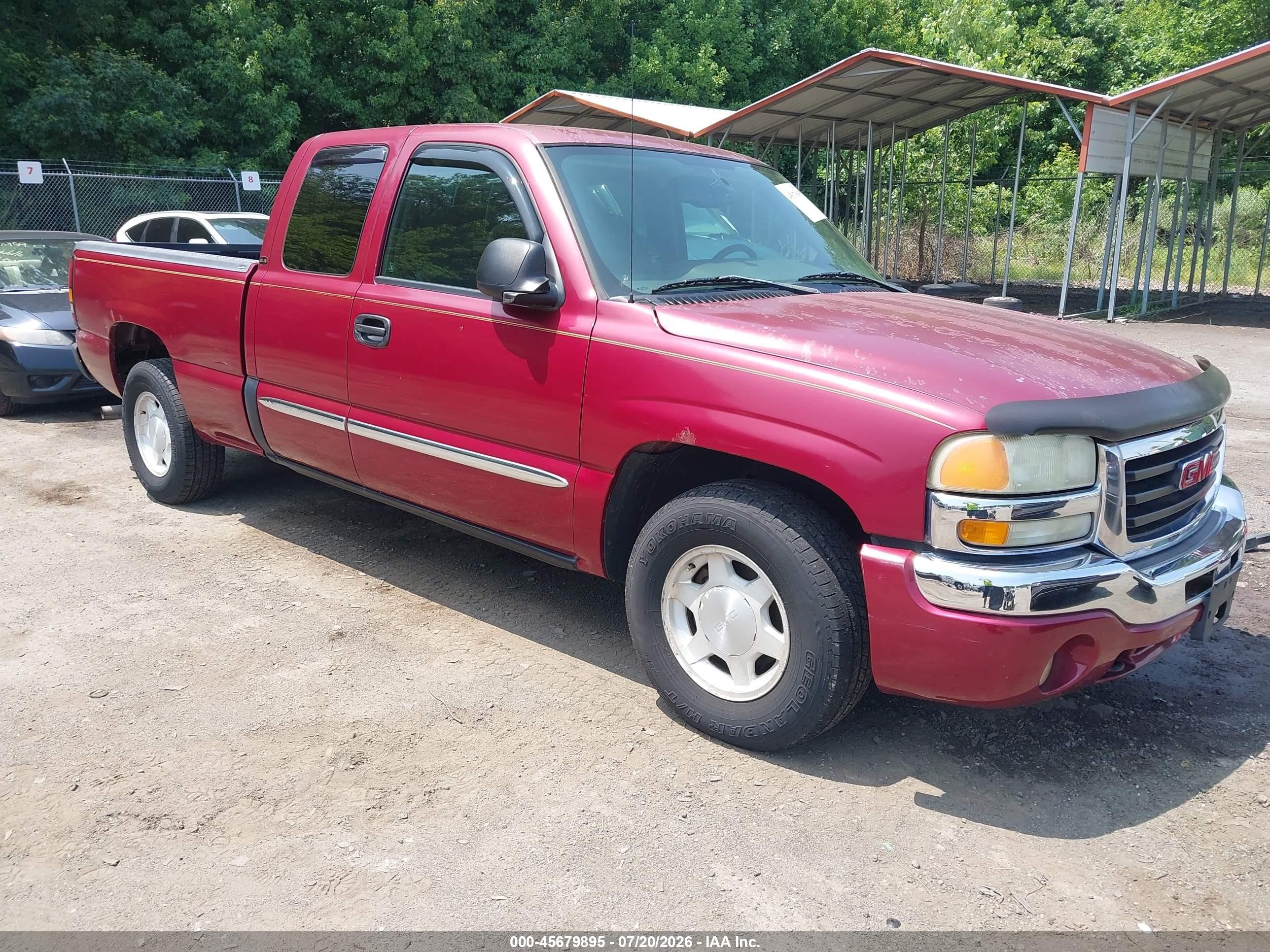 2004 Gmc Sierra 1500 Sle Maroon vin: 2GTEC19T741266934