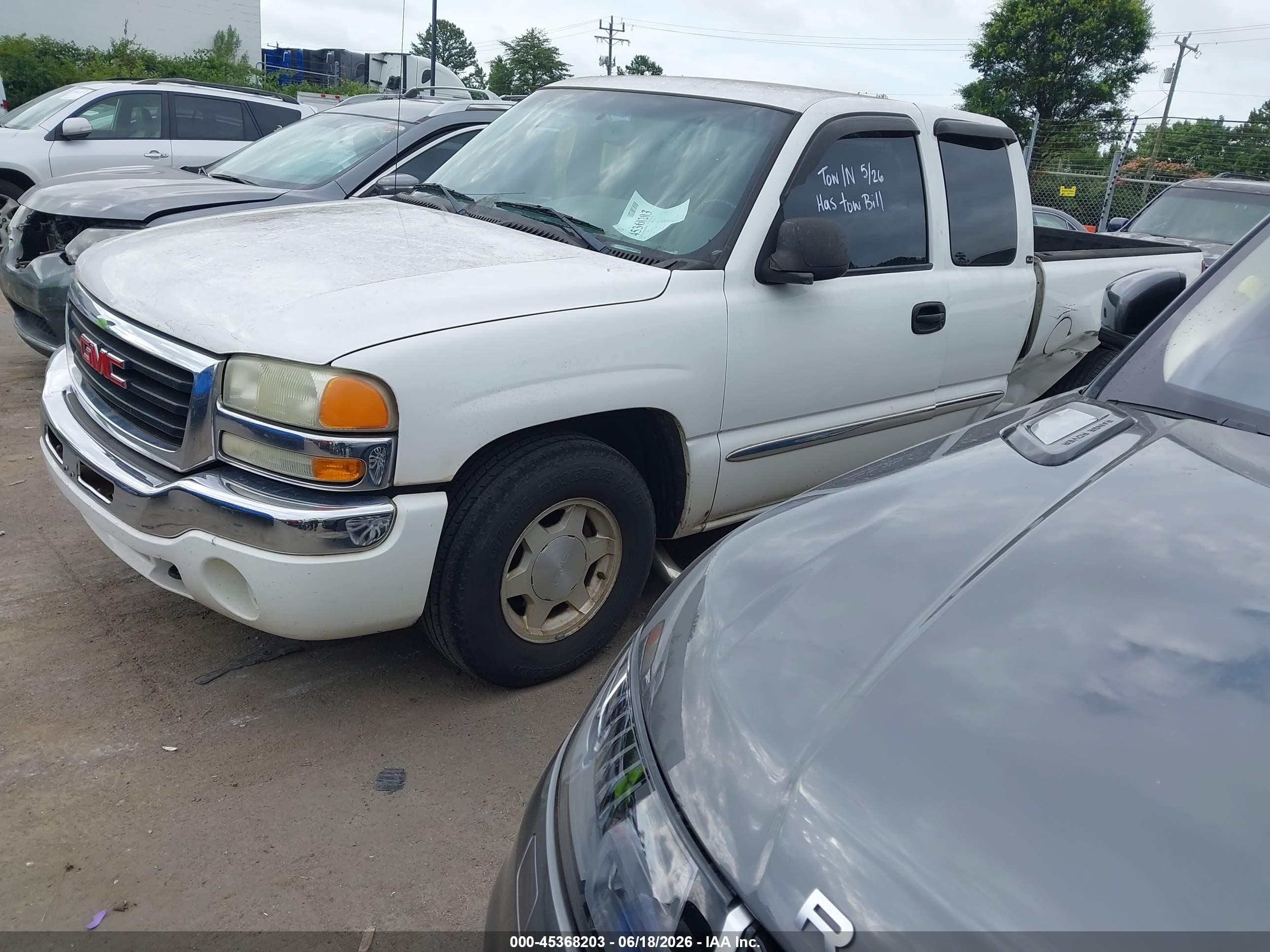 2003 Gmc Sierra 1500 Sle White vin: 2GTEC19TX31297772