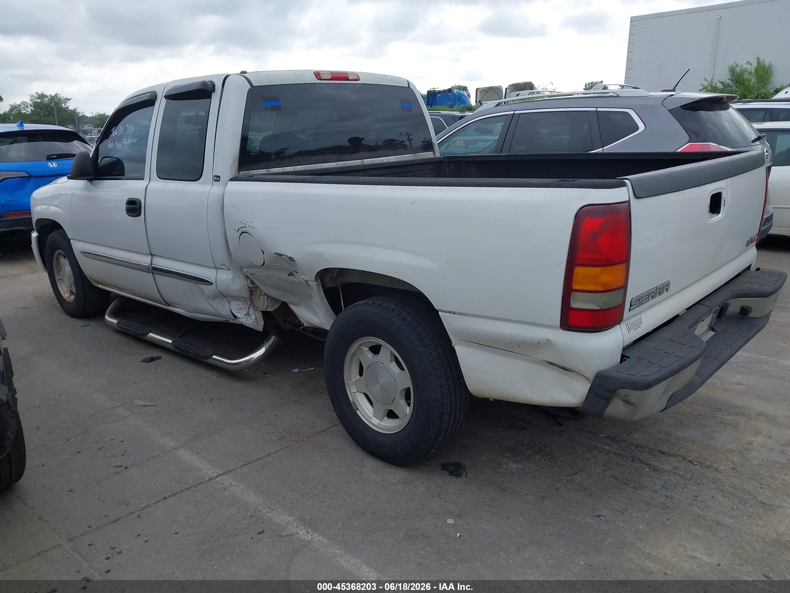 2003 Gmc Sierra 1500 Sle White vin: 2GTEC19TX31297772