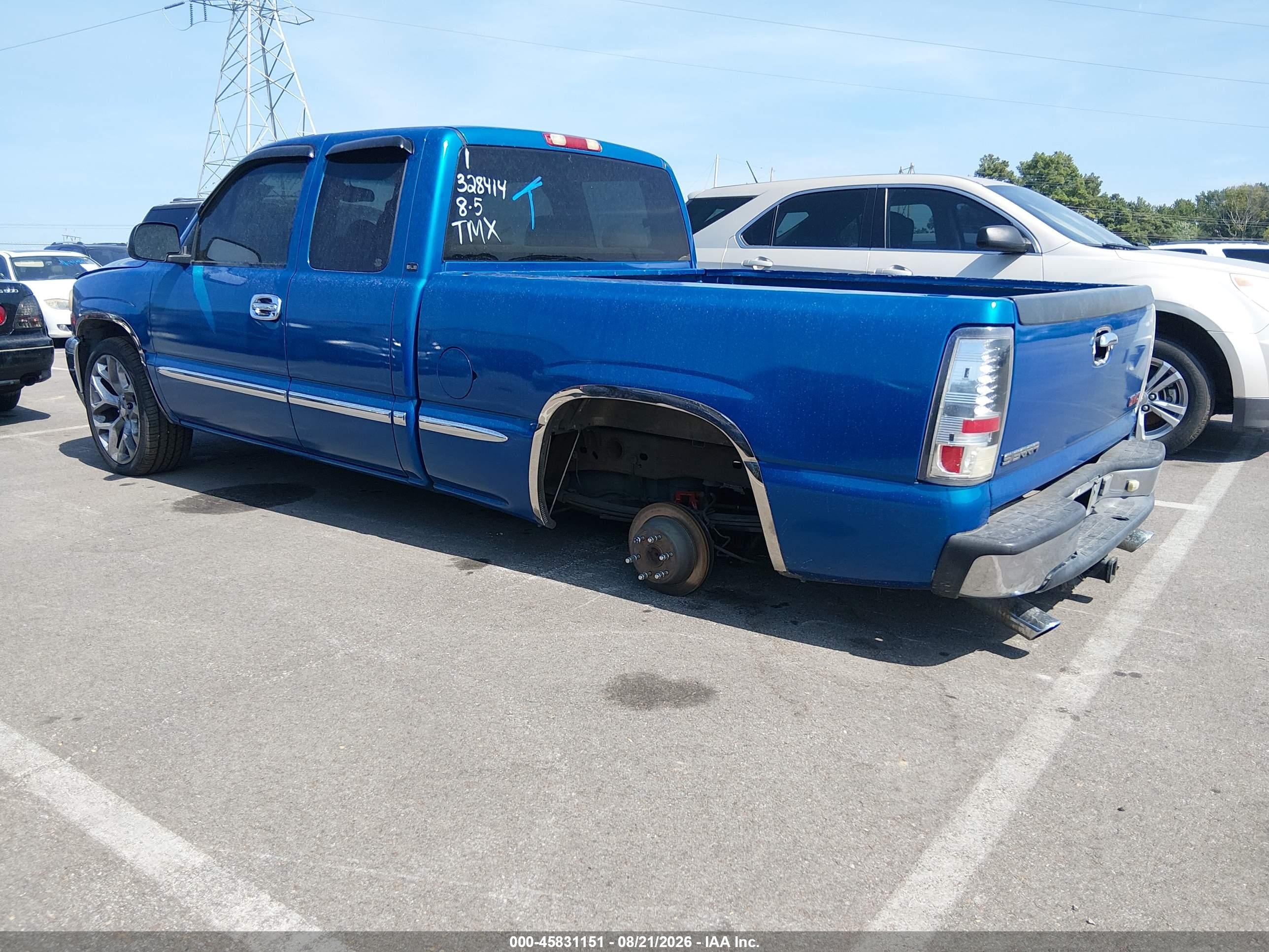 2000 Gmc Sierra 1500 Sle Blue vin: 2GTEC19TXY1328414