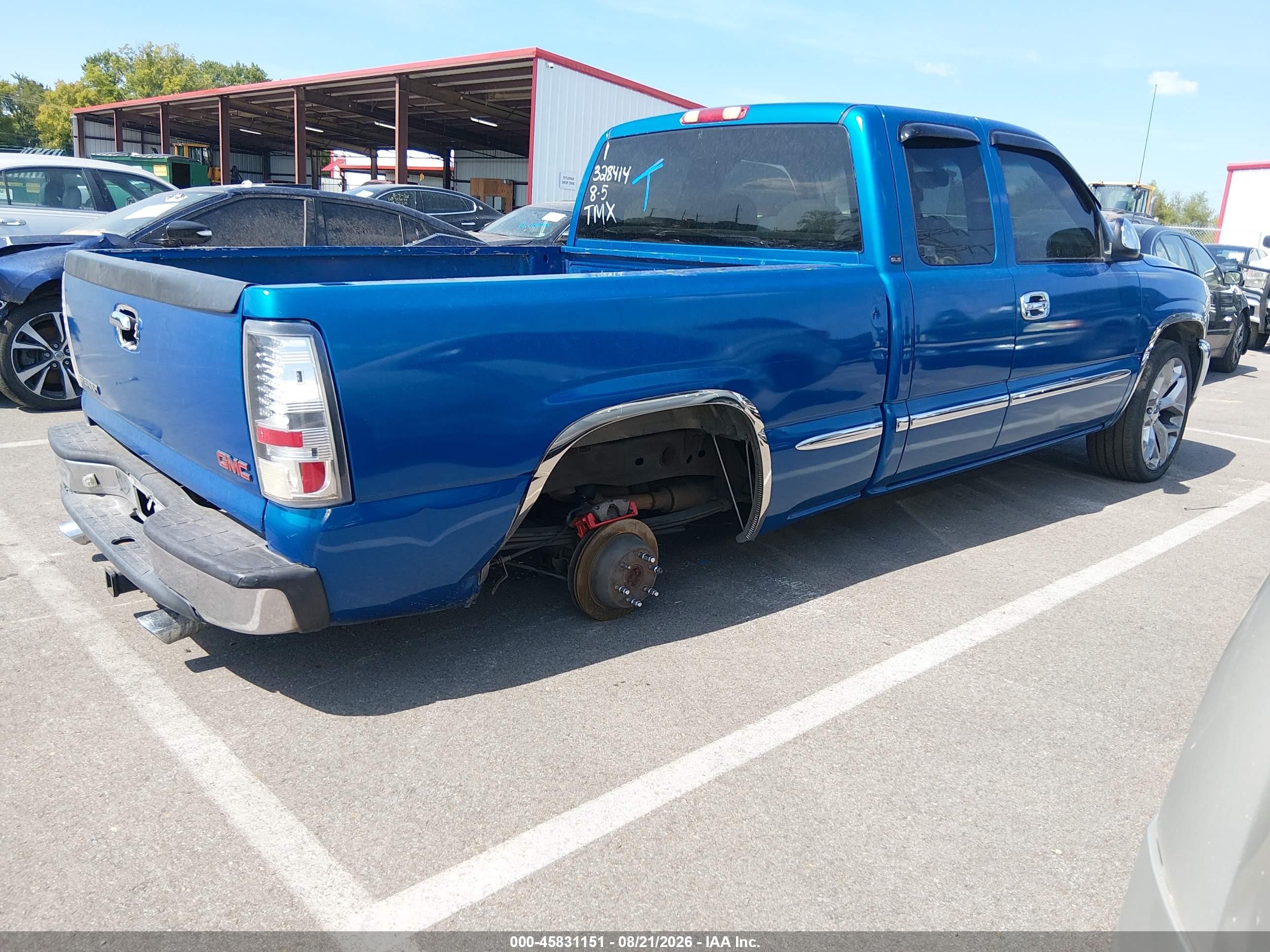2000 Gmc Sierra 1500 Sle Blue vin: 2GTEC19TXY1328414