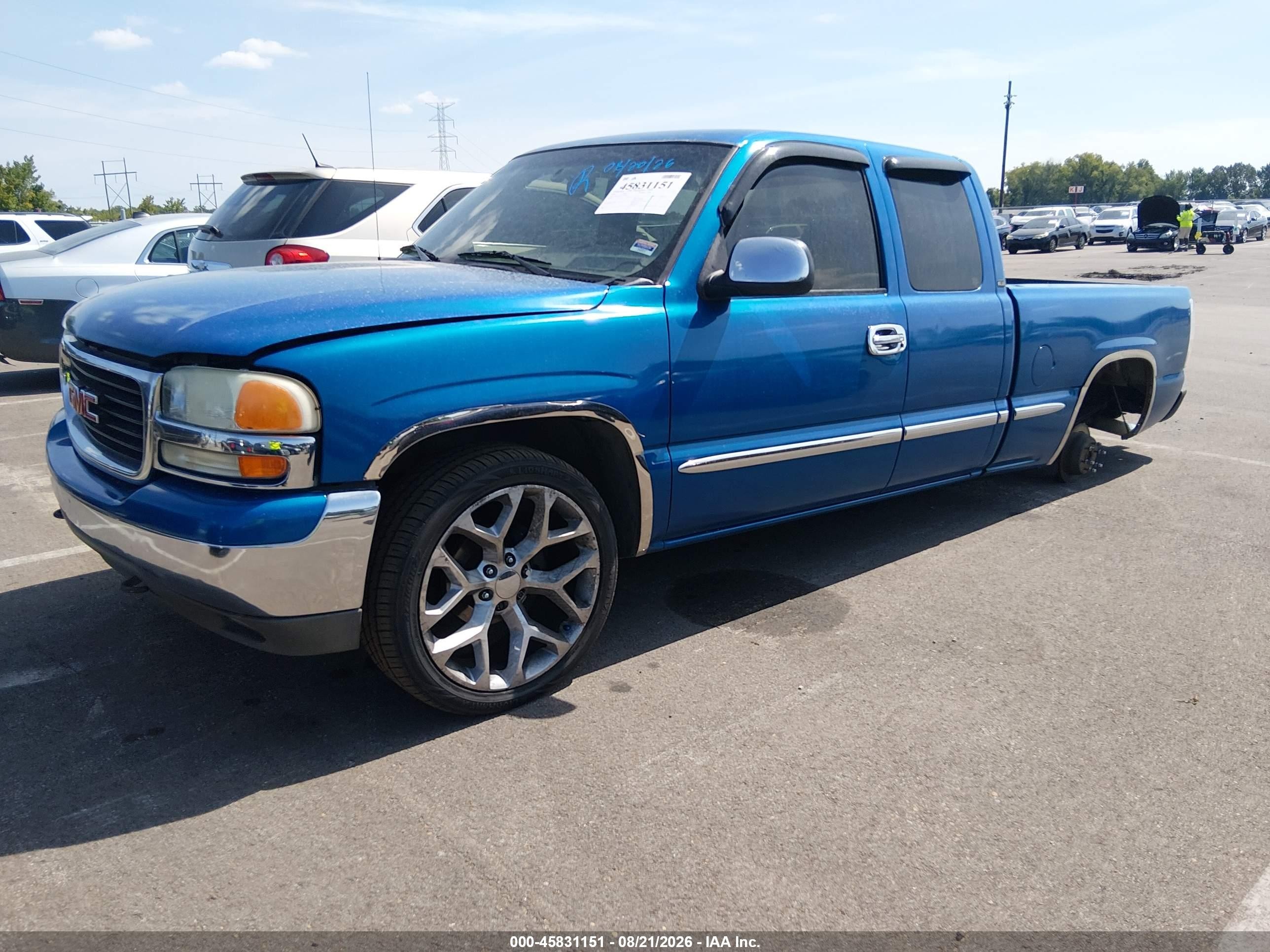2000 Gmc Sierra 1500 Sle Blue vin: 2GTEC19TXY1328414