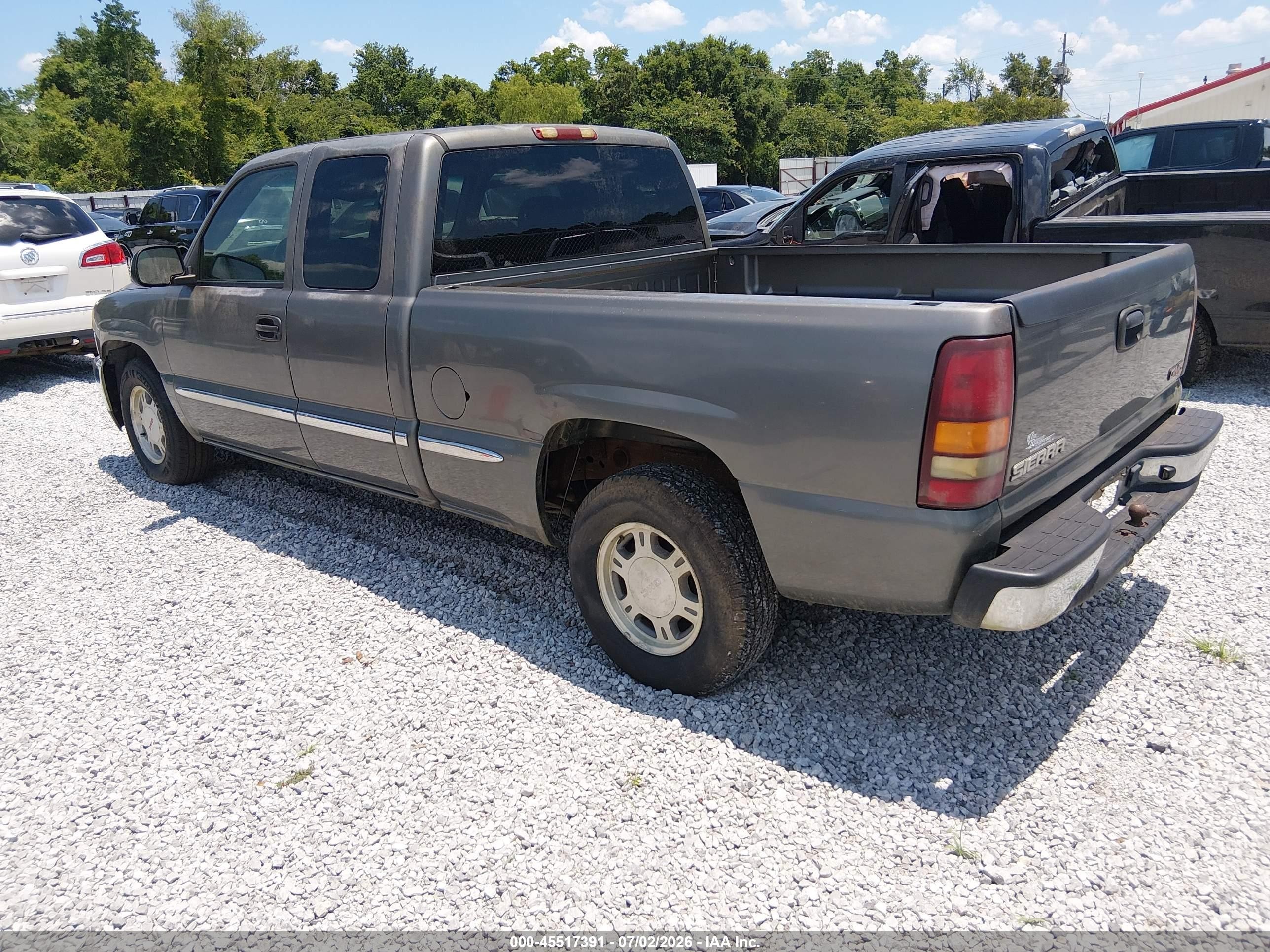 2002 Gmc Sierra 1500 Sle Gray vin: 2GTEC19V021337907