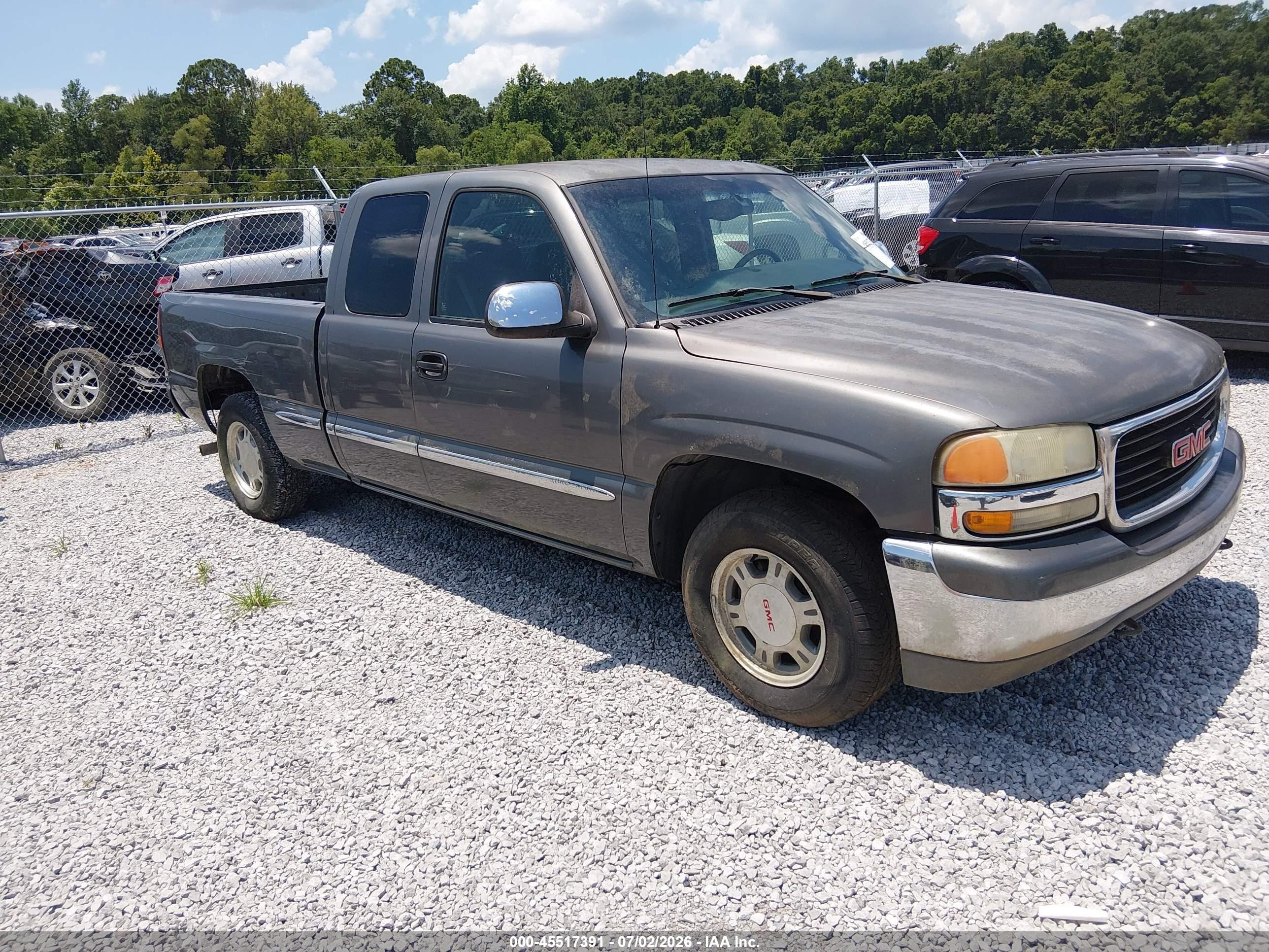 2002 Gmc Sierra 1500 Sle Gray vin: 2GTEC19V021337907