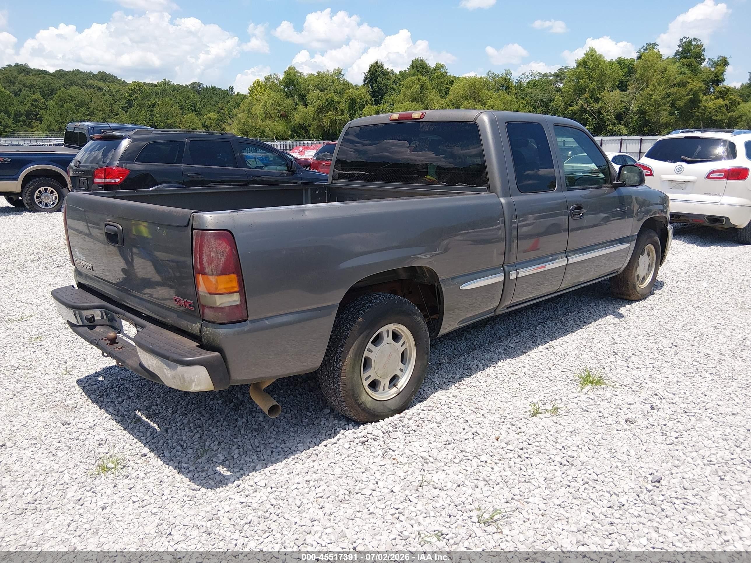 2002 Gmc Sierra 1500 Sle Gray vin: 2GTEC19V021337907