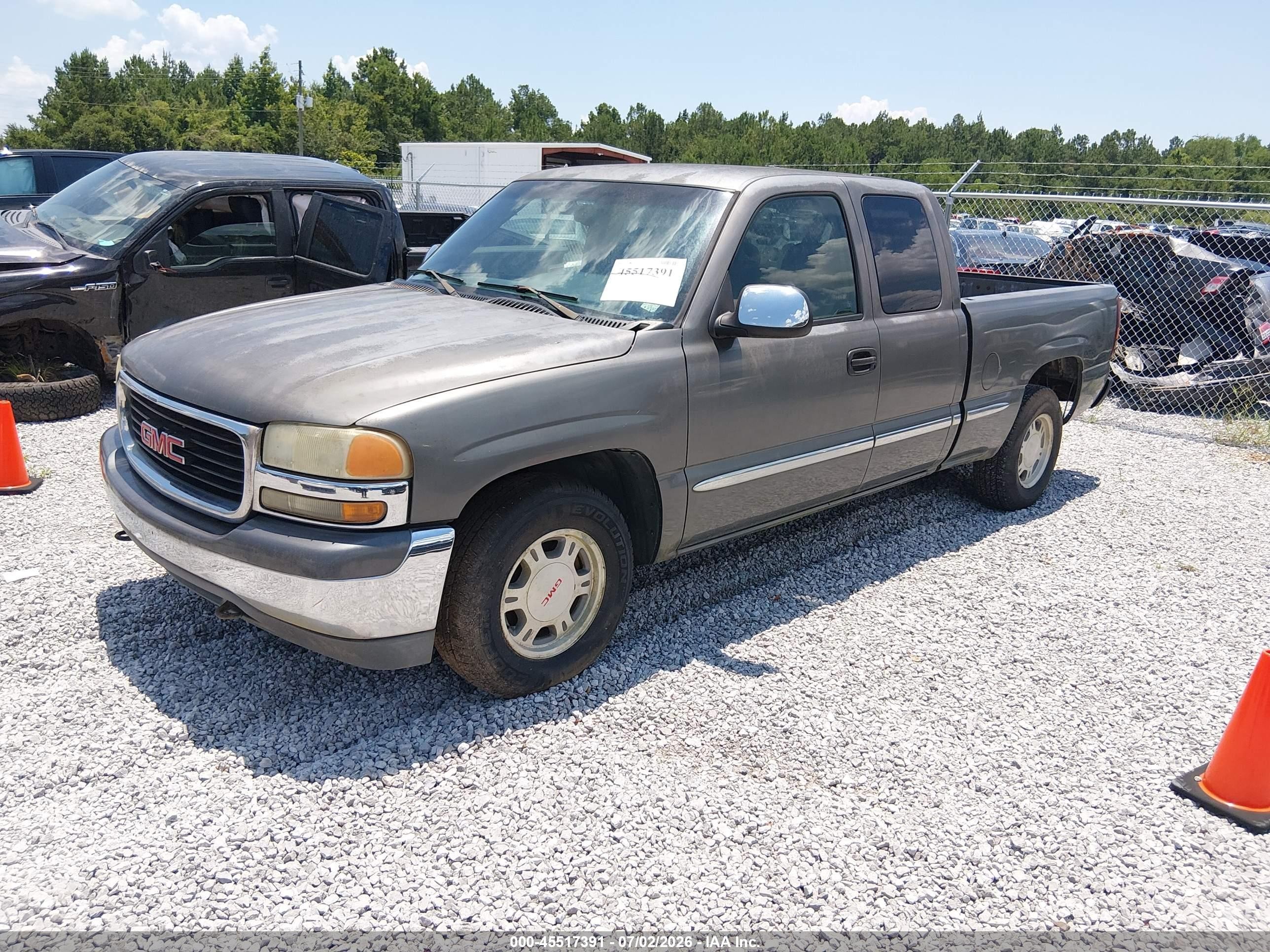 2002 Gmc Sierra 1500 Sle Gray vin: 2GTEC19V021337907
