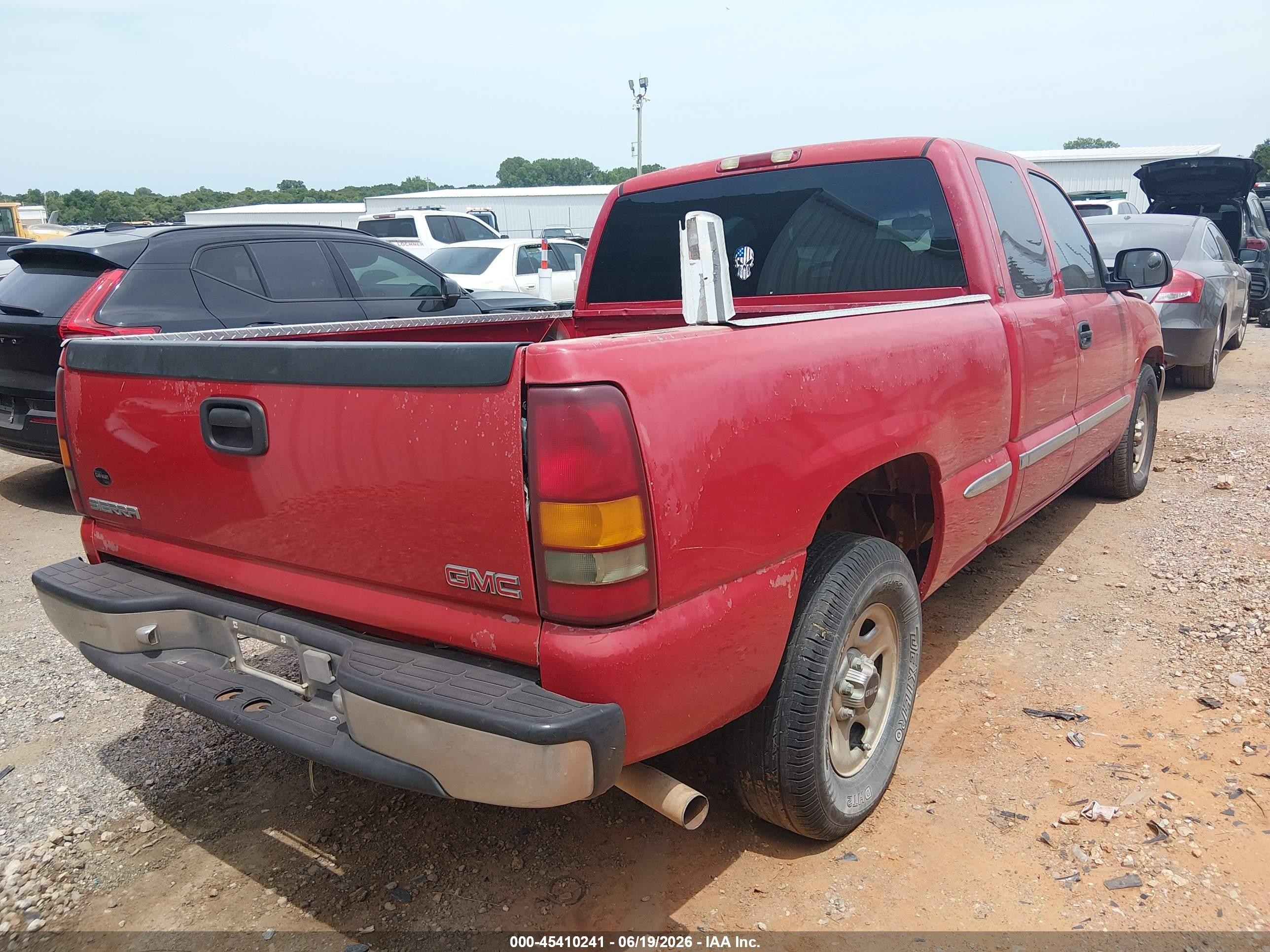 2001 Gmc Sierra 1500 Sle Red vin: 2GTEC19V111185229