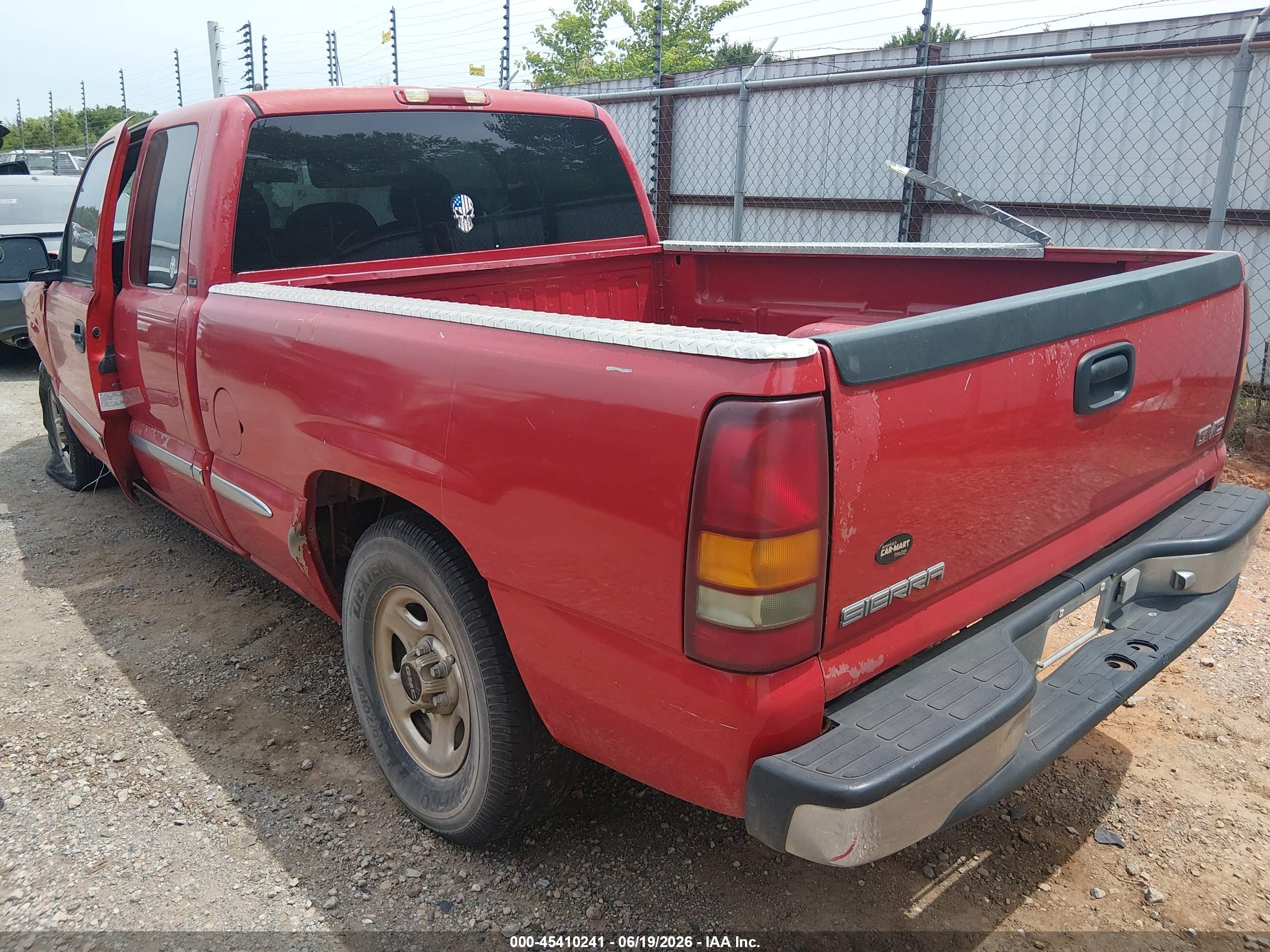 2001 Gmc Sierra 1500 Sle Red vin: 2GTEC19V111185229