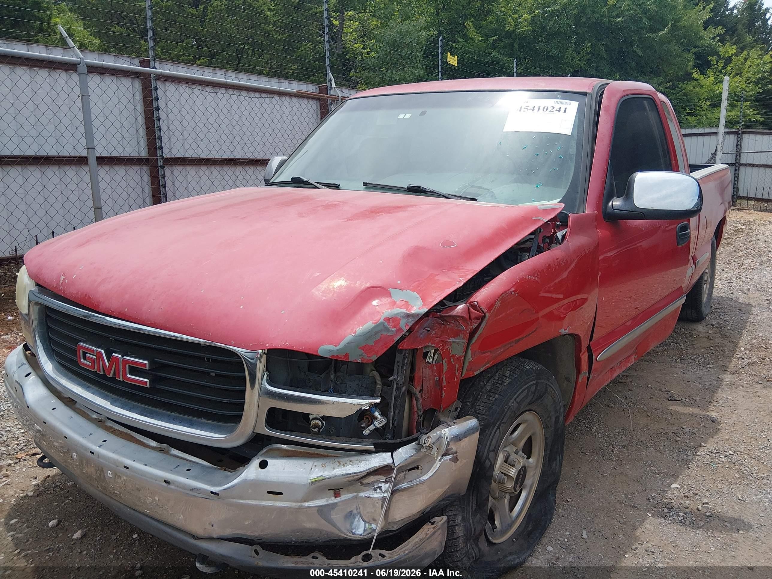 2001 Gmc Sierra 1500 Sle Red vin: 2GTEC19V111185229