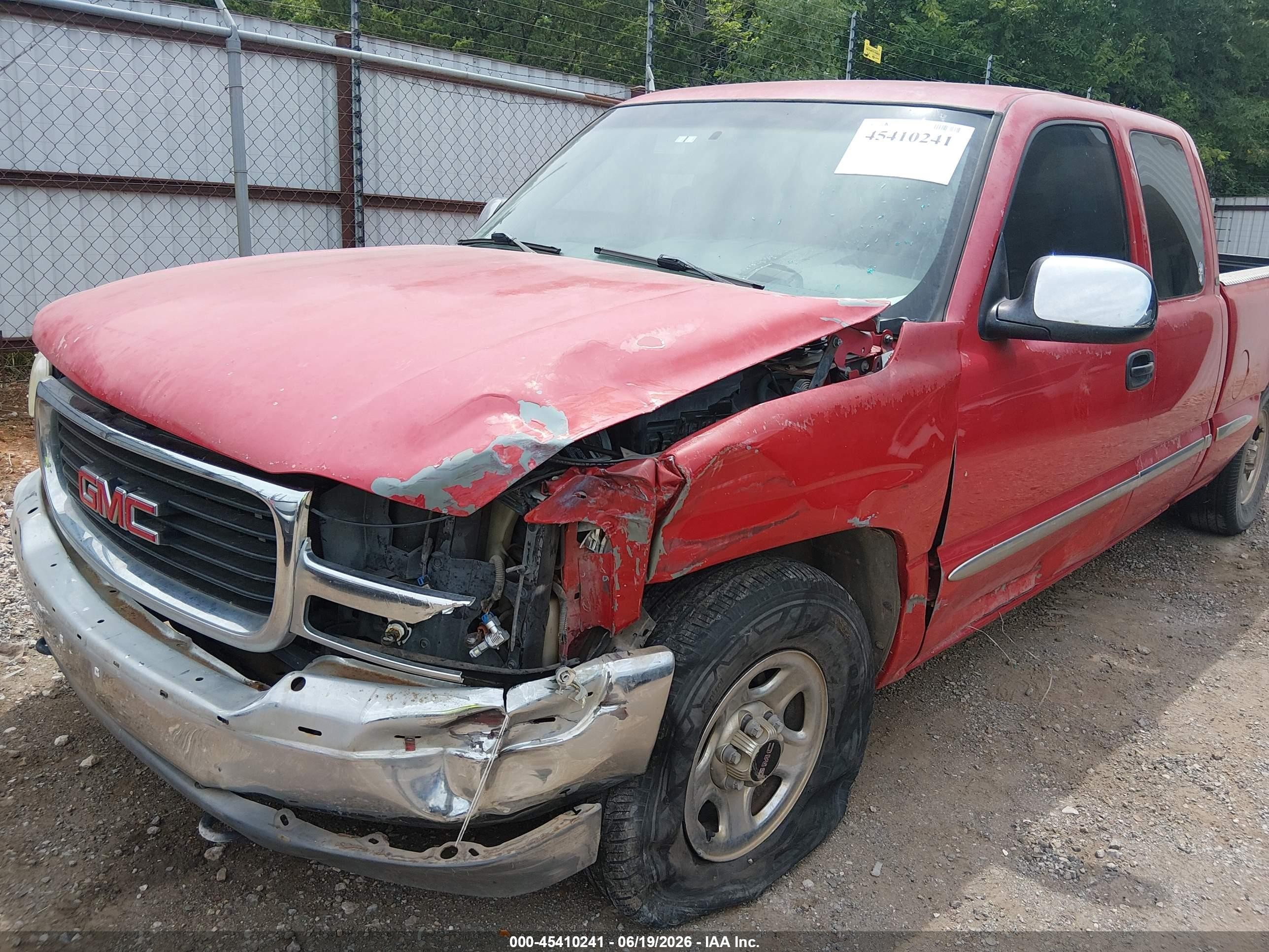 2001 Gmc Sierra 1500 Sle Red vin: 2GTEC19V111185229